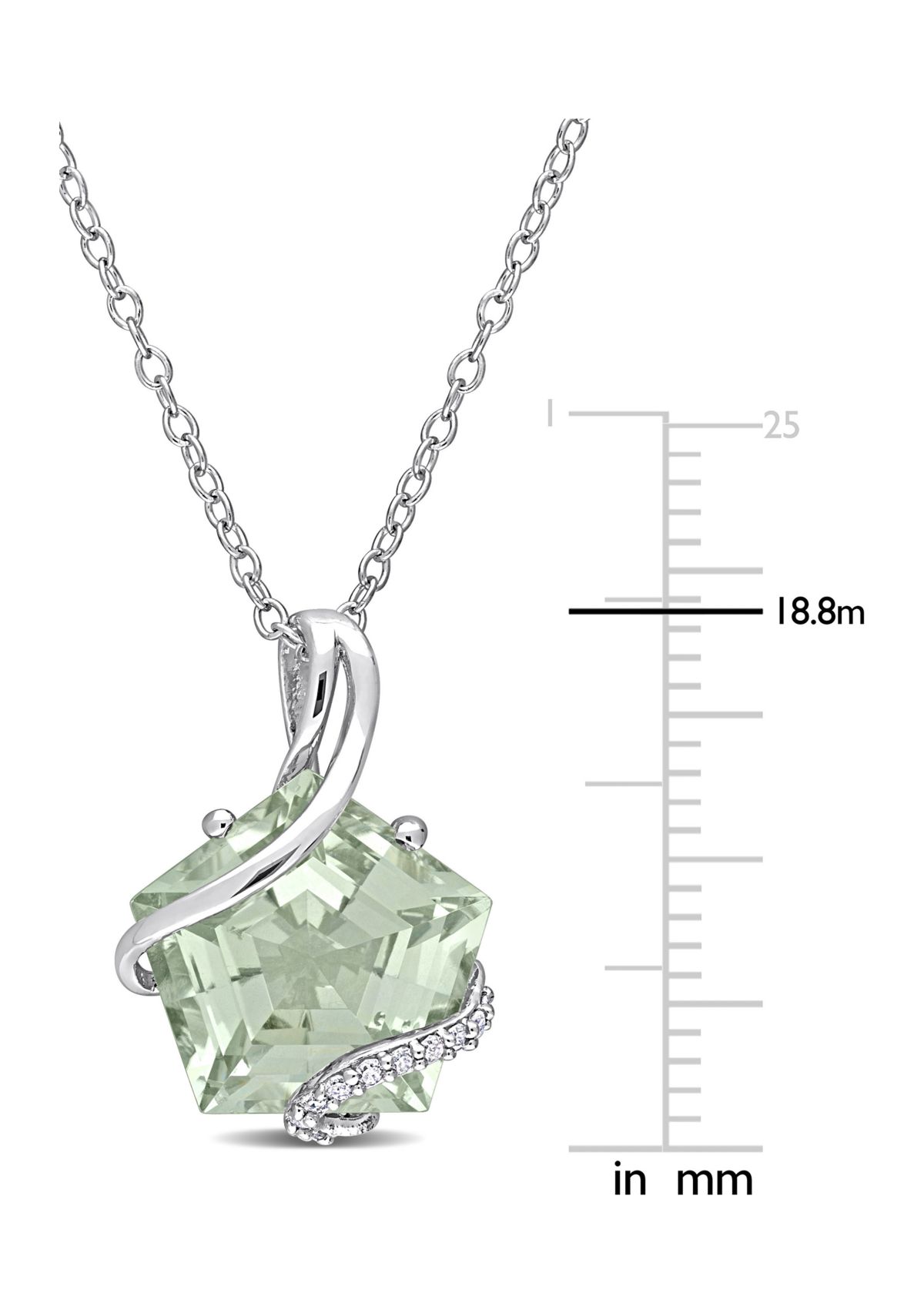 6.5 ct. t.w. Green Quartz and Diamond Accent Swirl Necklace in Sterling Silver