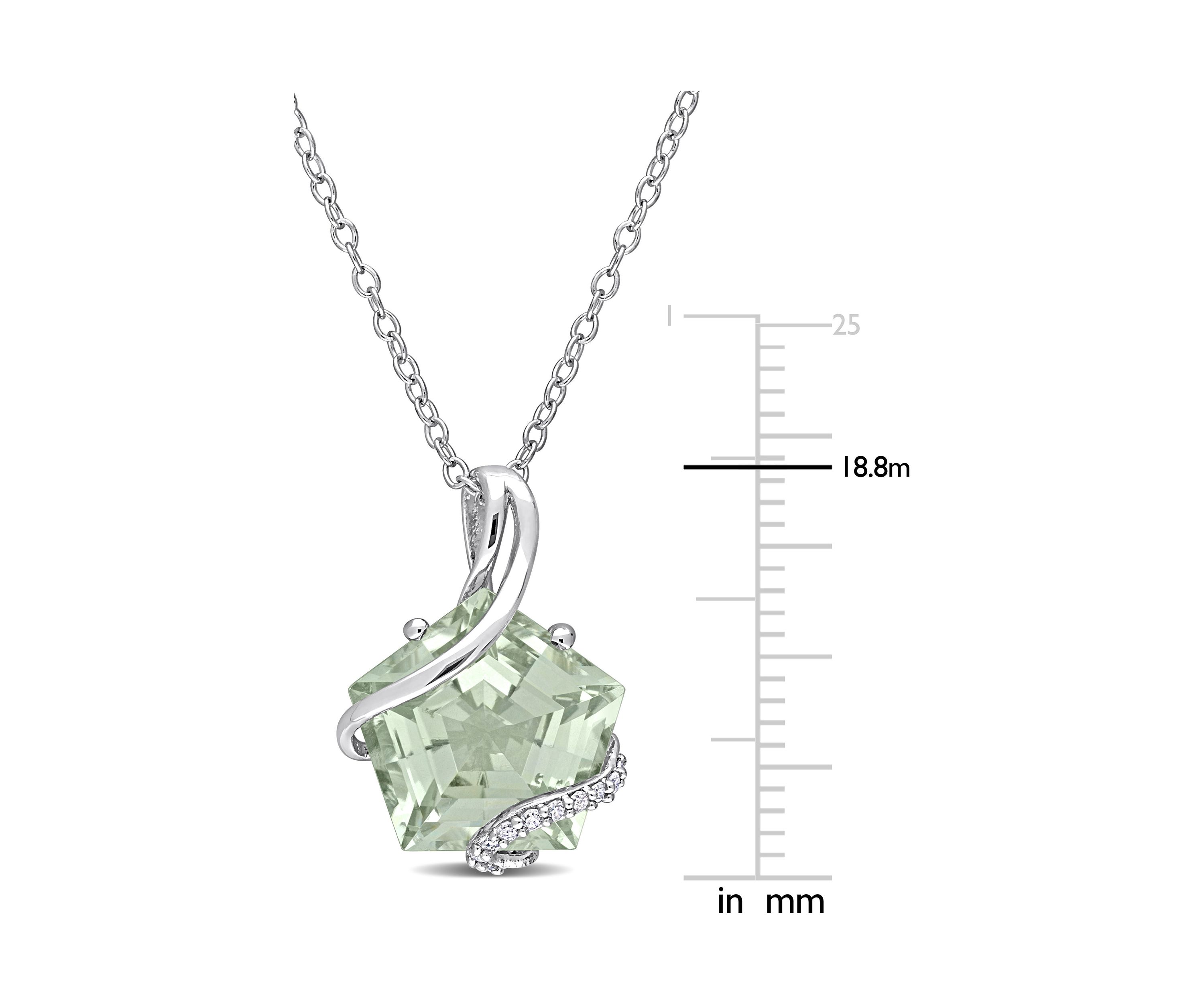 6.5 ct. t.w. Green Quartz and Diamond Accent Swirl Necklace in Sterling Silver