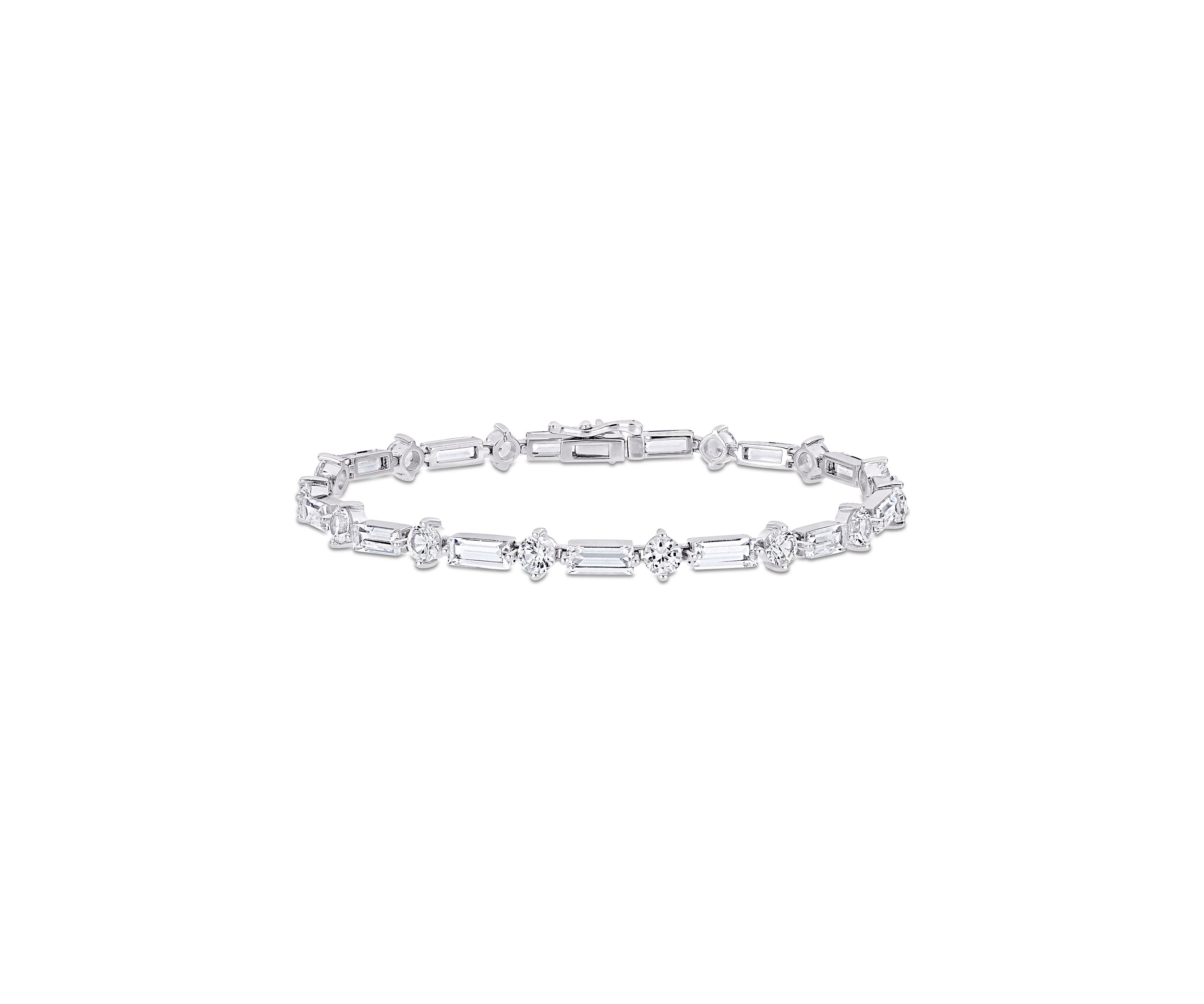 Lab Created 13.8 ct. t.w.  Created White Sapphire Bracelet in Sterling Silver