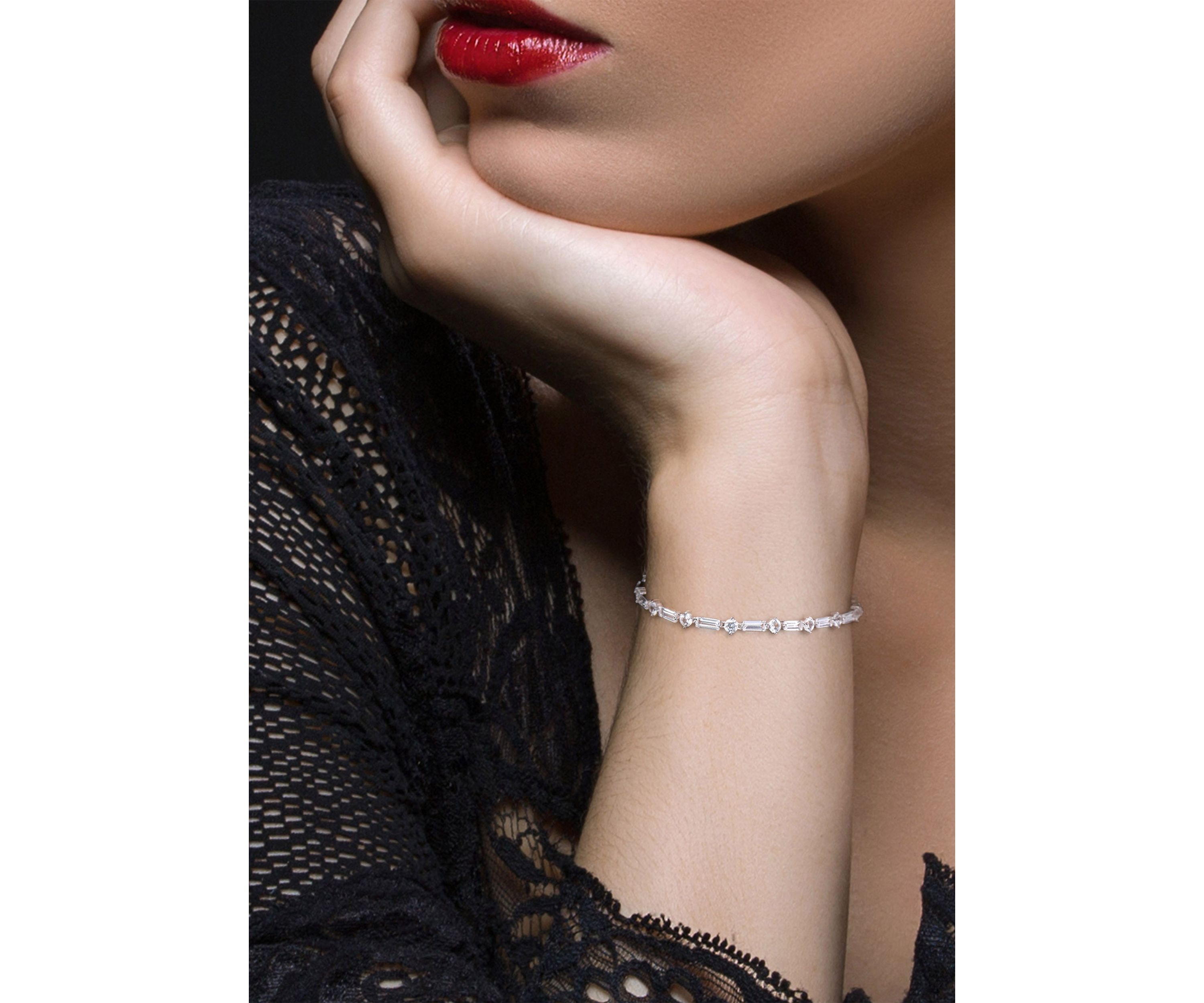 Lab Created 13.8 ct. t.w.  Created White Sapphire Bracelet in Sterling Silver