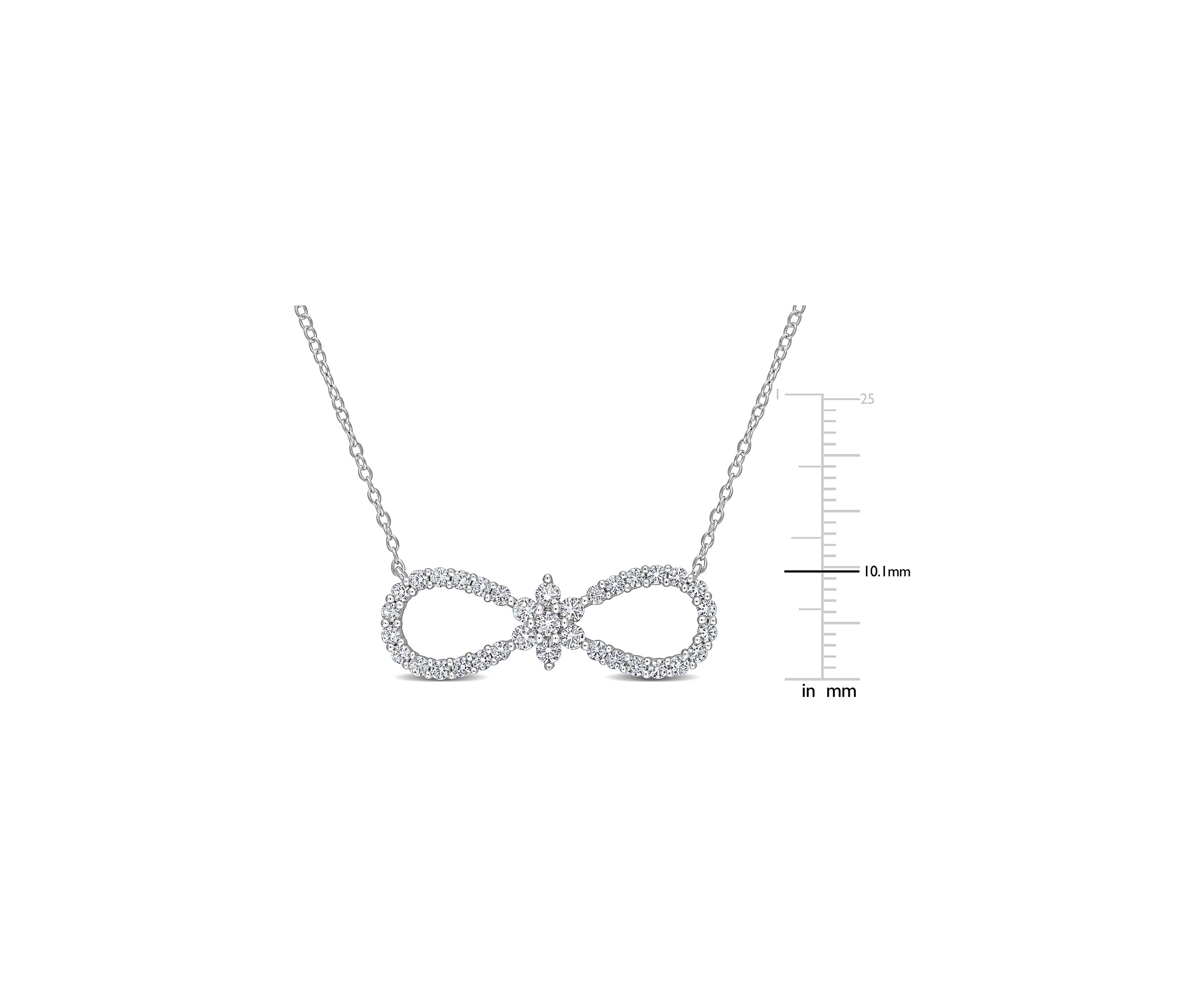 Lab Created 1.25 ct. t.w. Created White Sapphire Infinity Floral Necklace in Sterling Silver