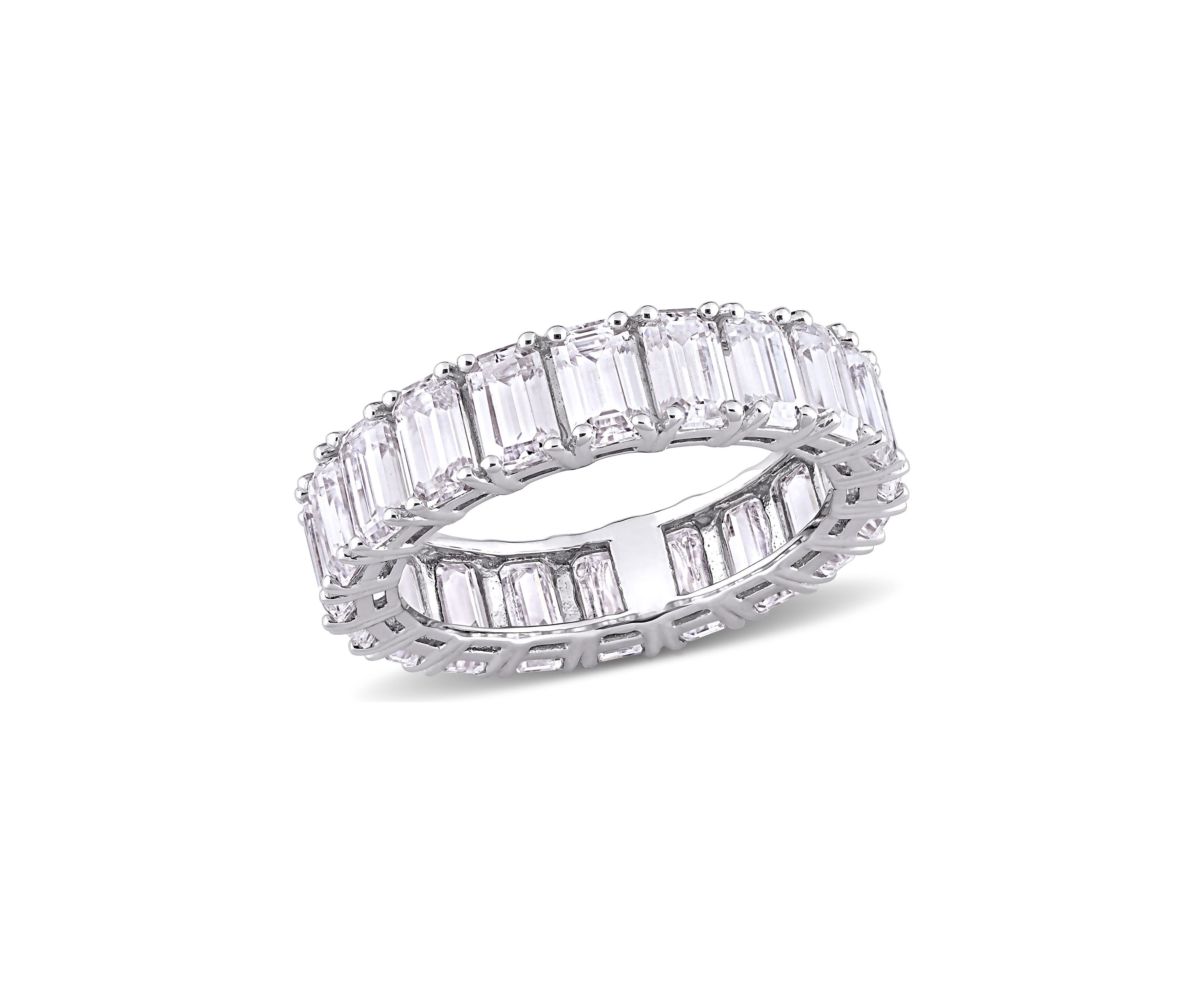 6 ct. t.w. Created Moissanite Emerald Cut Eternity Ring in 14k White Gold