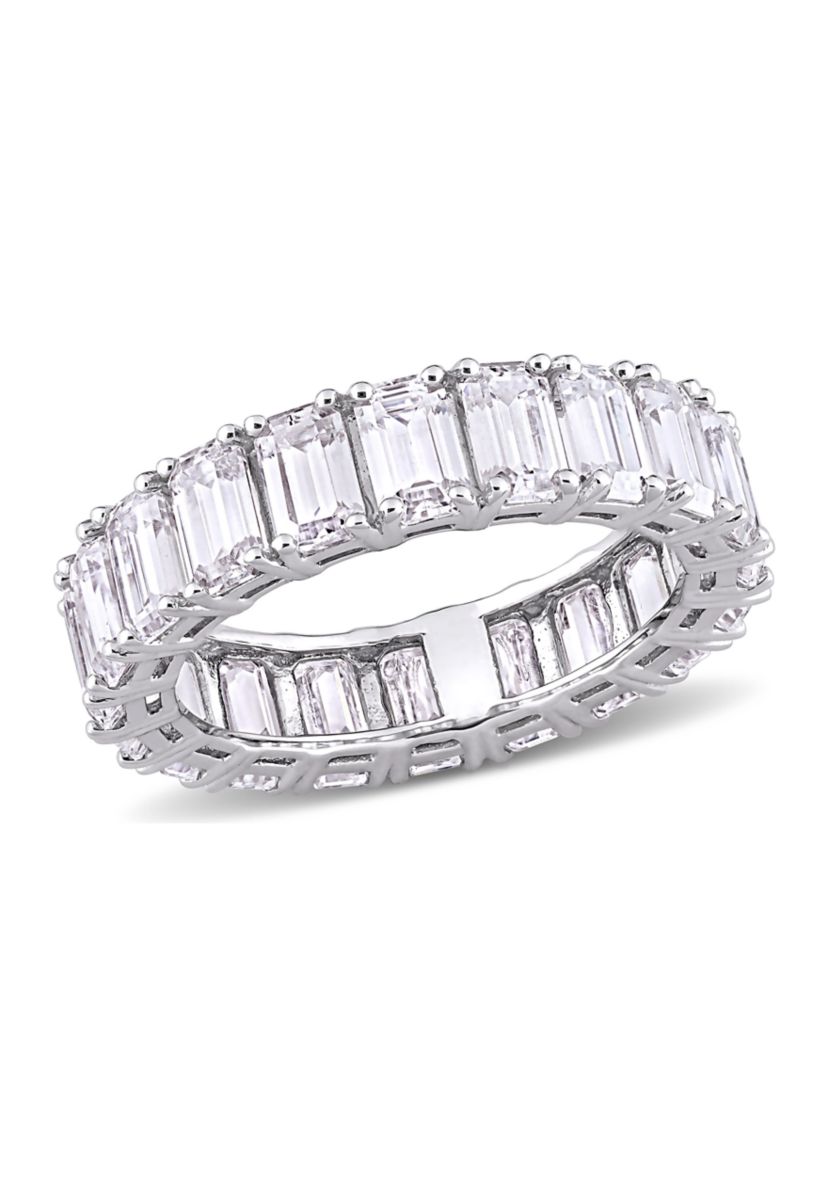 6 ct. t.w. Created Moissanite Emerald Cut Eternity Ring in 14k White Gold