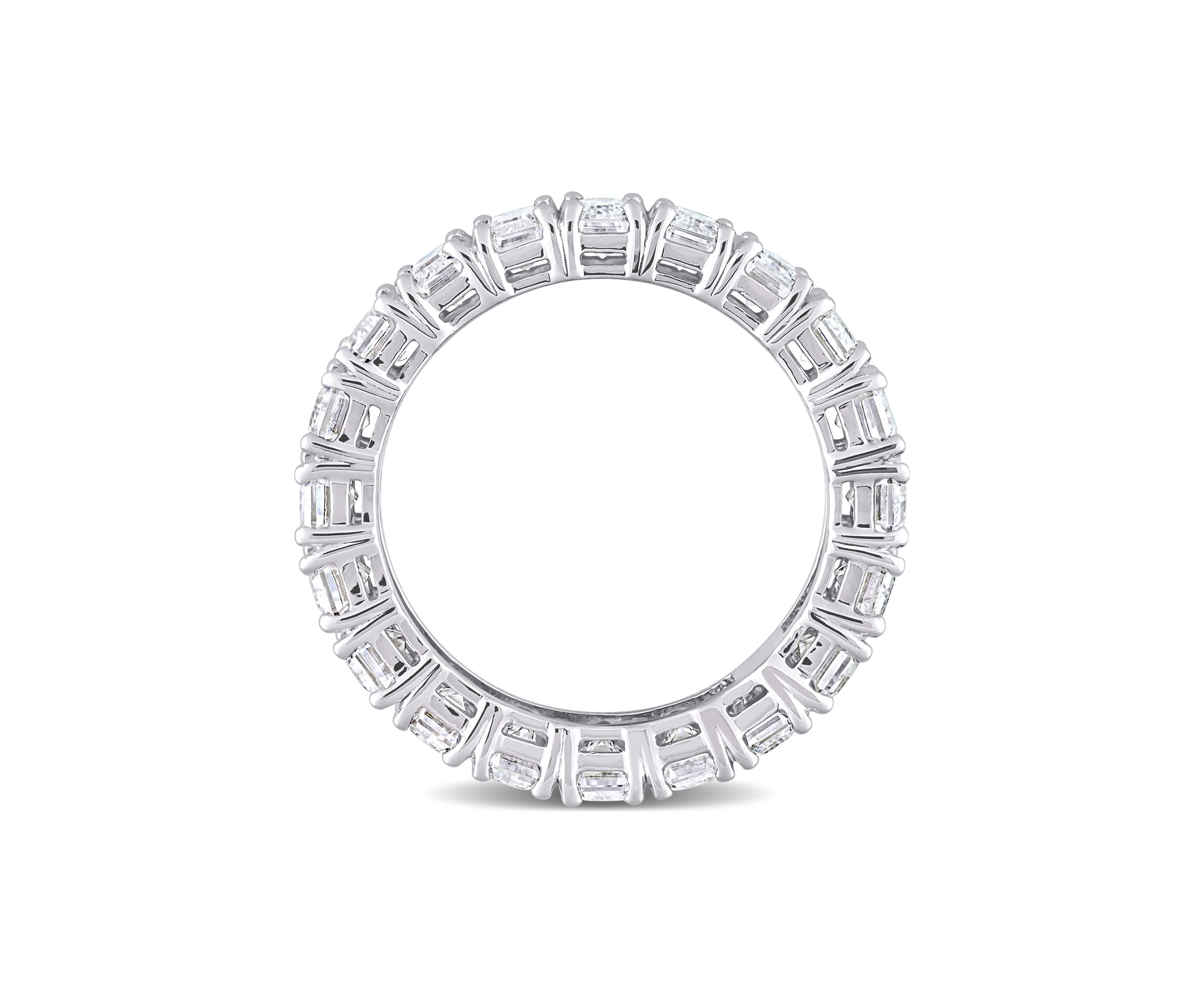6 ct. t.w. Created Moissanite Emerald Cut Eternity Ring in 14k White Gold