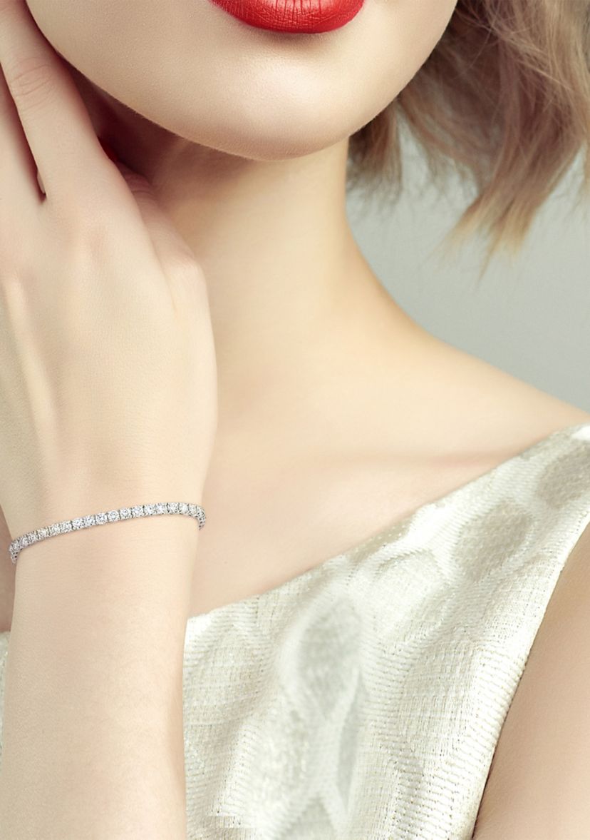 9.5 ct. t.w. Created Moissanite Tennis Bracelet in Sterling Silver