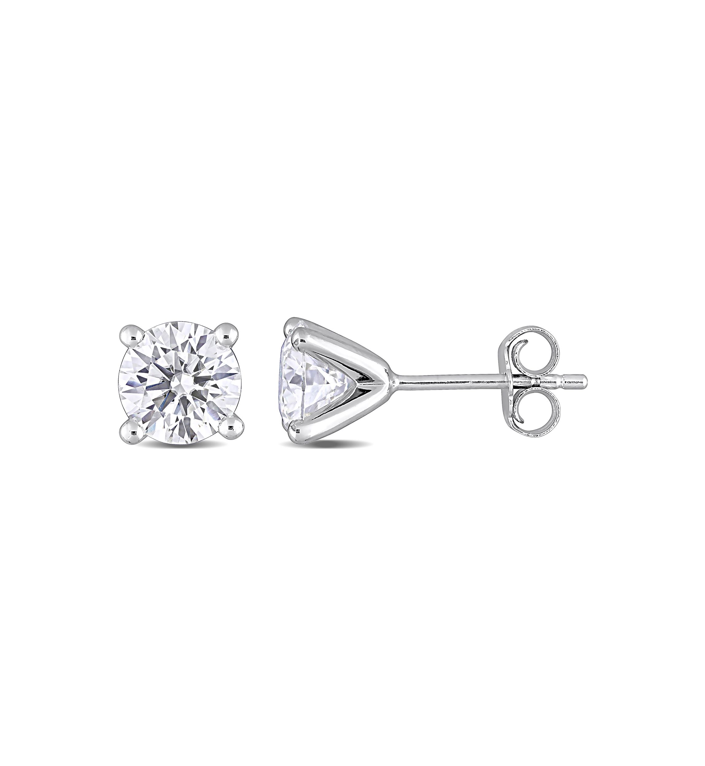 2 ct. t.w. Created Moissanite Solitaire Stud Earrings in Sterling Silver
