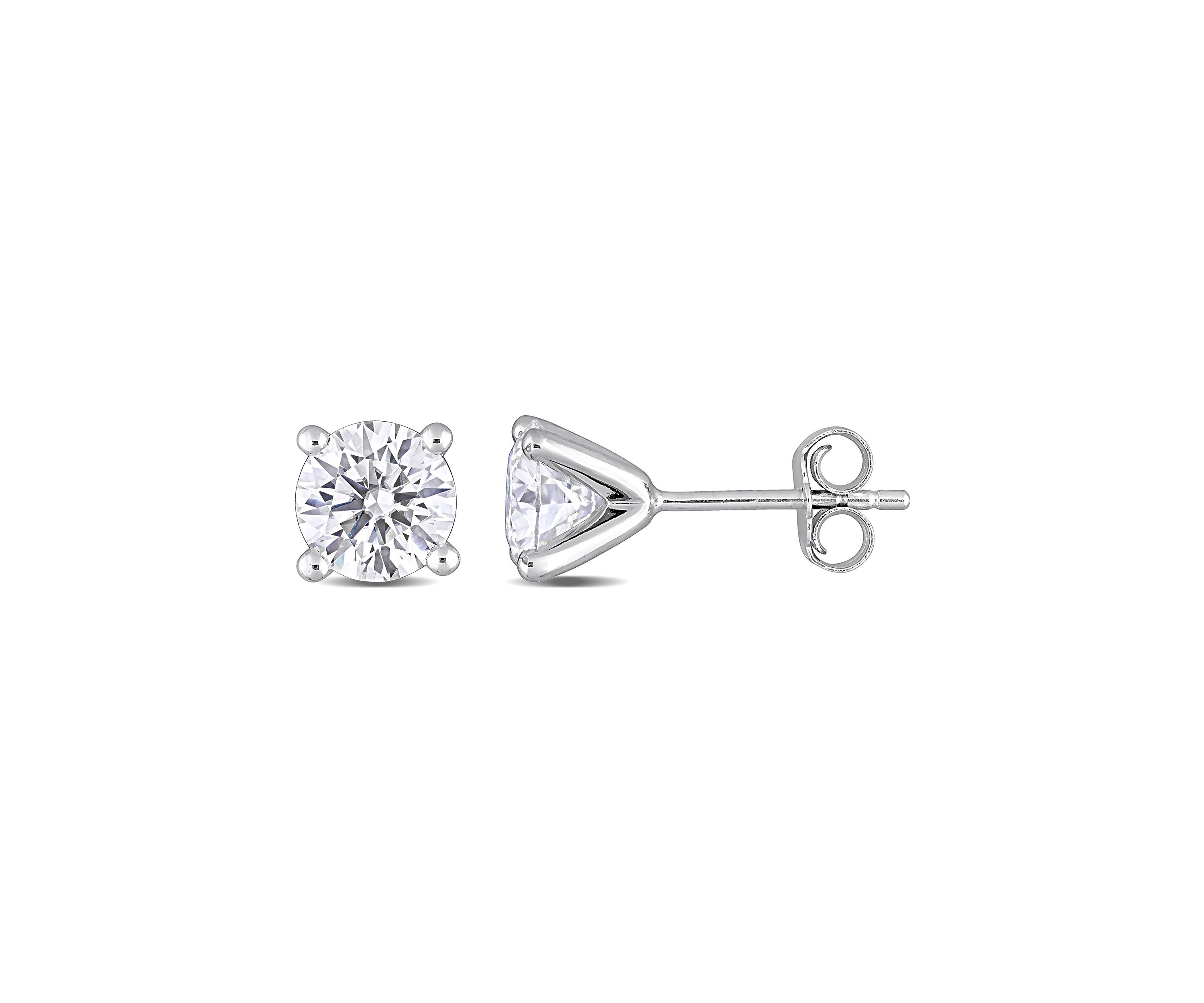 2 ct. t.w. Created Moissanite Solitaire Stud Earrings in Sterling Silver