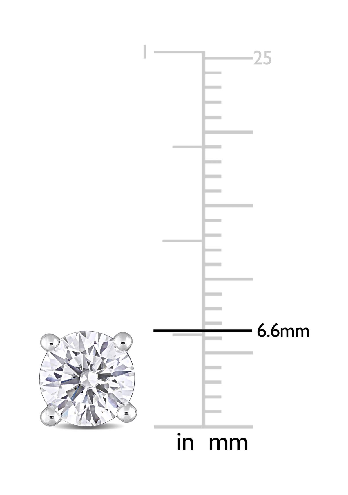 2 ct. t.w. Created Moissanite Solitaire Stud Earrings in Sterling Silver
