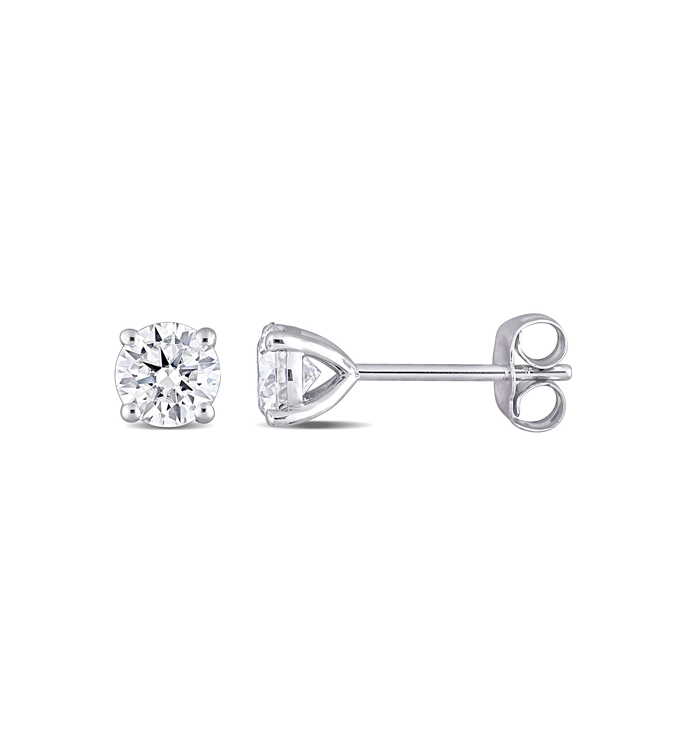 1 ct. t.w. Created Moissanite Solitaire Stud Earrings in 10k White Gold