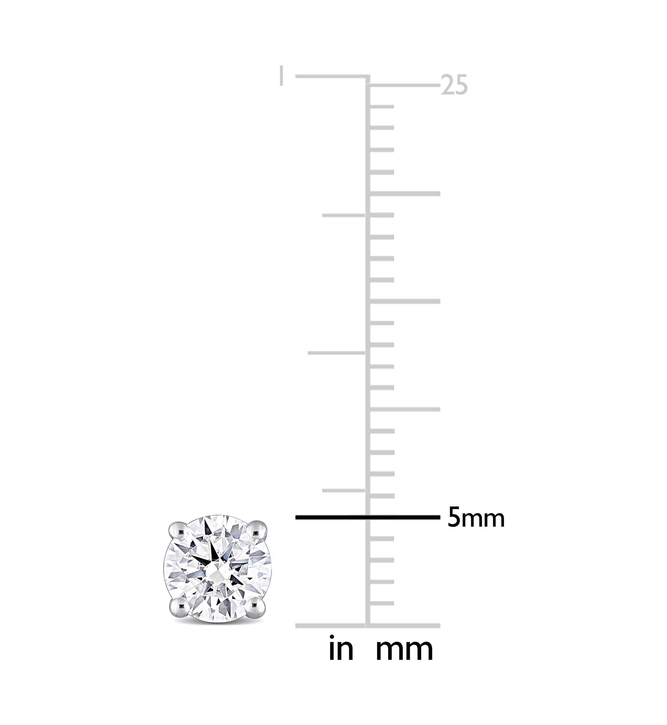 1 ct. t.w. Created Moissanite Solitaire Stud Earrings in 10k White Gold