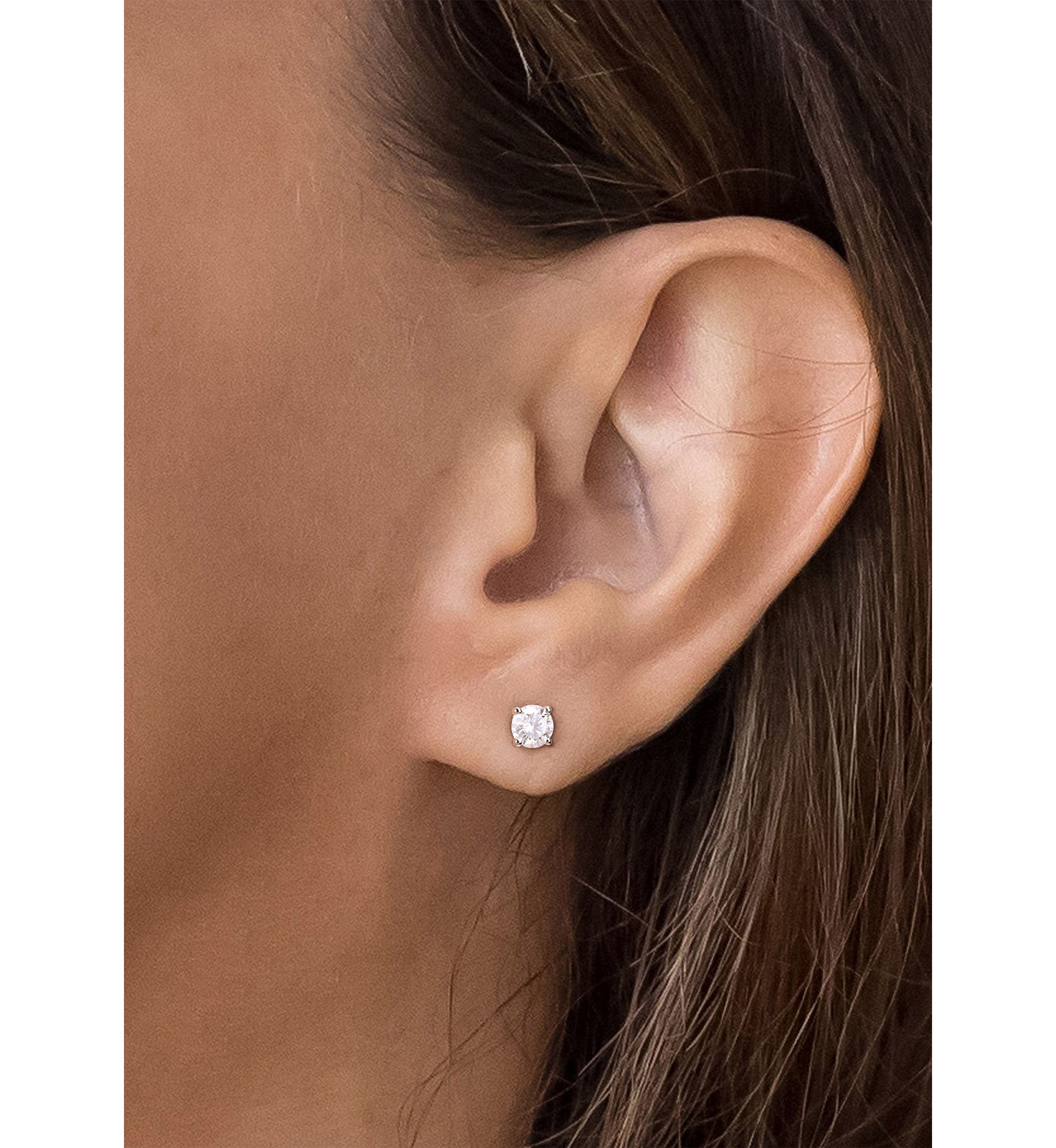 1 ct. t.w. Created Moissanite Solitaire Stud Earrings in 10k White Gold