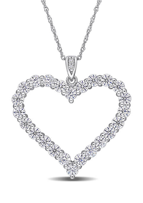 2.4 ct. t.w. Created Moissanite Heart Necklace in Sterling Silver