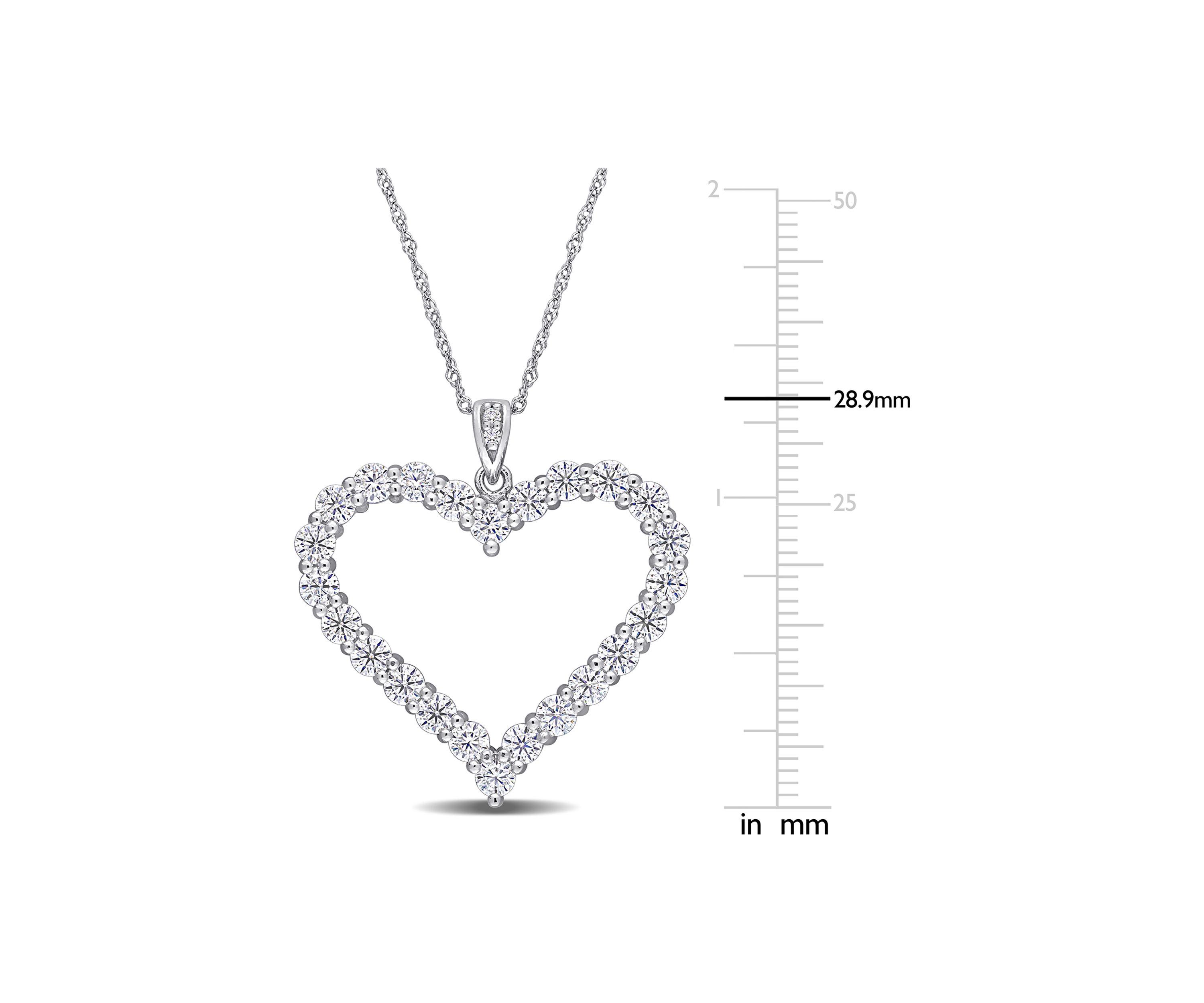 2.4 ct. t.w. Created Moissanite Heart Necklace in Sterling Silver