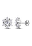 1.3 ct. t.w. Floral Stud Earrings in 10k White Gold
