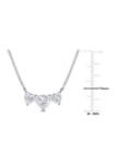 2 ct. t.w. Created Moissanite Triple-Heart Necklace in Sterling Silver
