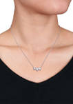 2 ct. t.w. Created Moissanite Triple-Heart Necklace in Sterling Silver