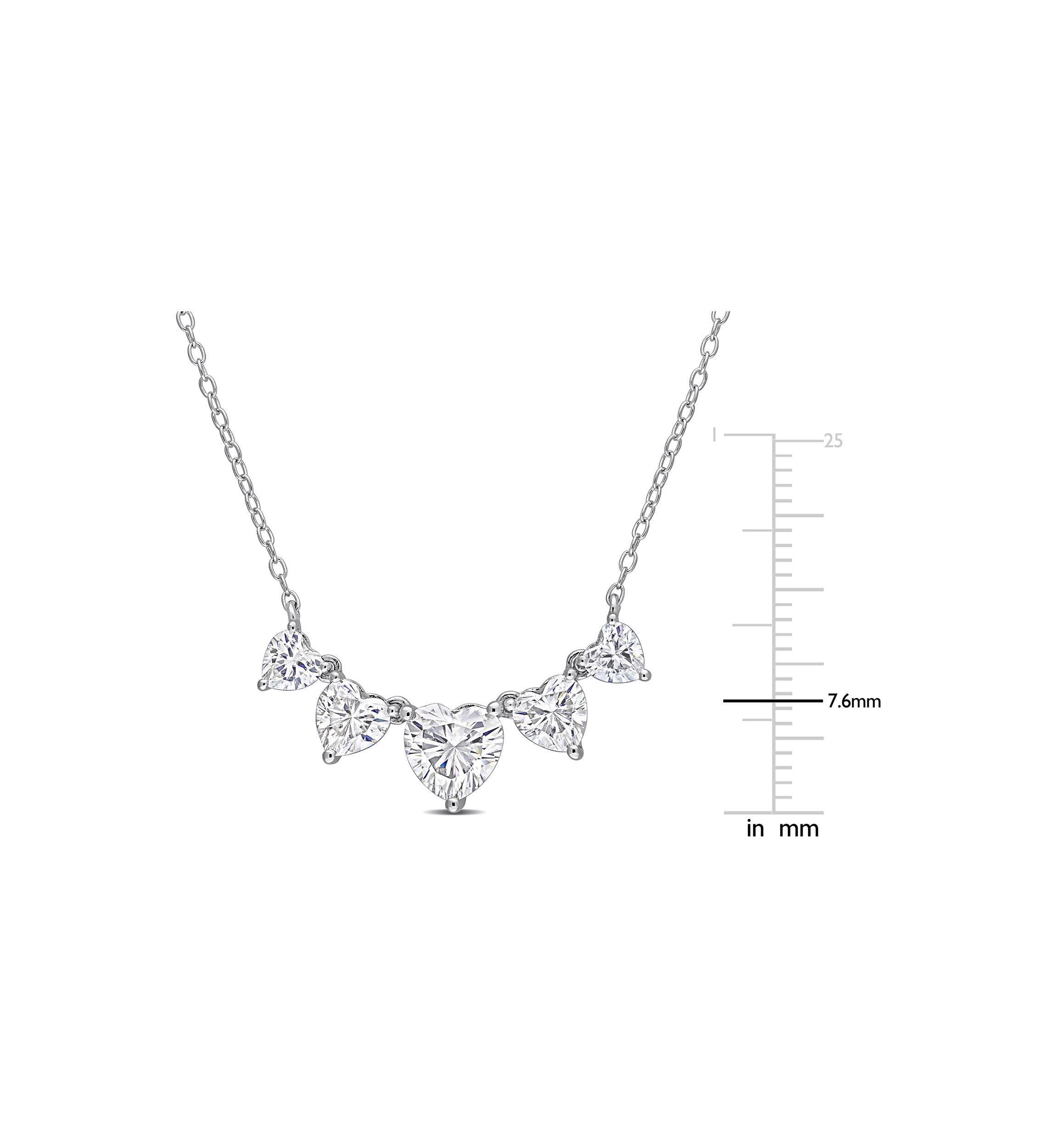 2.5 ct. t.w. Created Moissanite Multi-Heart Necklace in Sterling Silver