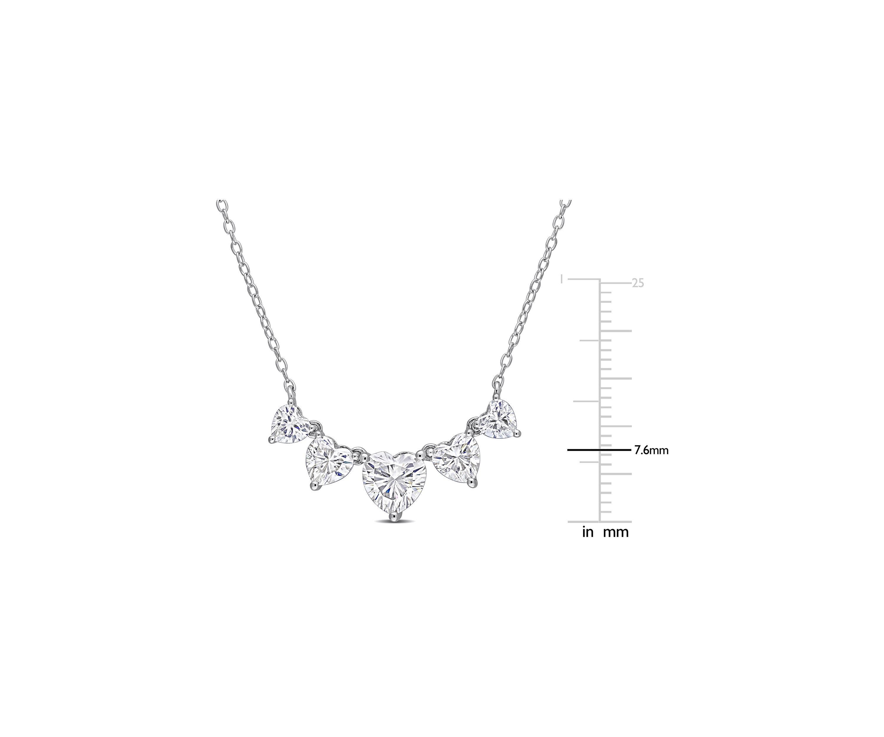 2.5 ct. t.w. Created Moissanite Multi-Heart Necklace in Sterling Silver