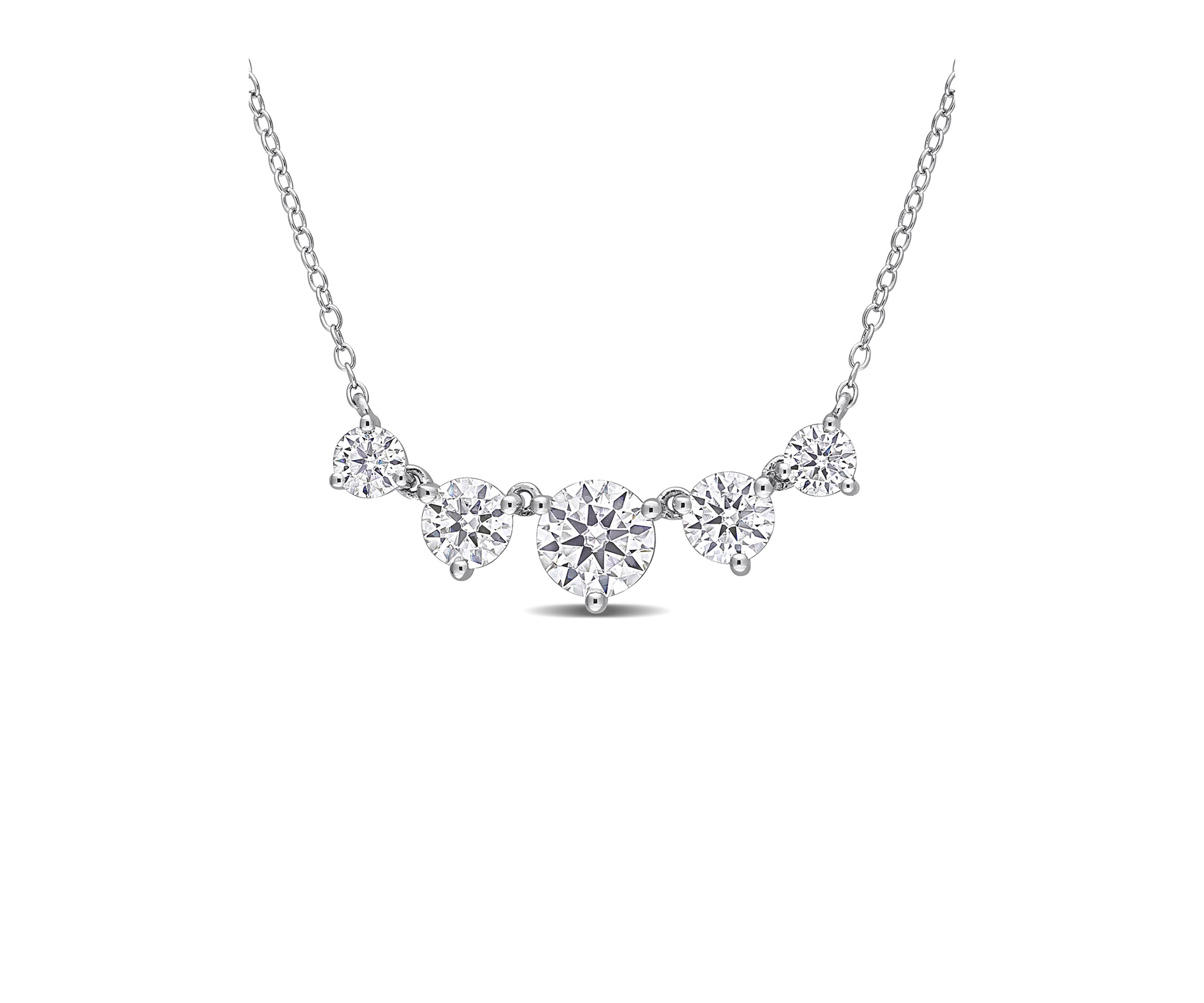 2.5 ct. t.w. Created Moissanite Heart Necklace in Sterling Silver