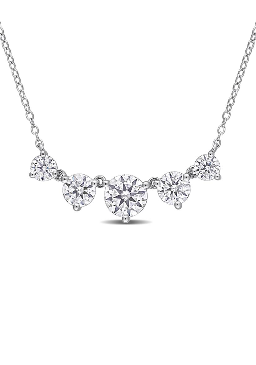 2.5 ct. t.w. Created Moissanite Heart Necklace in Sterling Silver