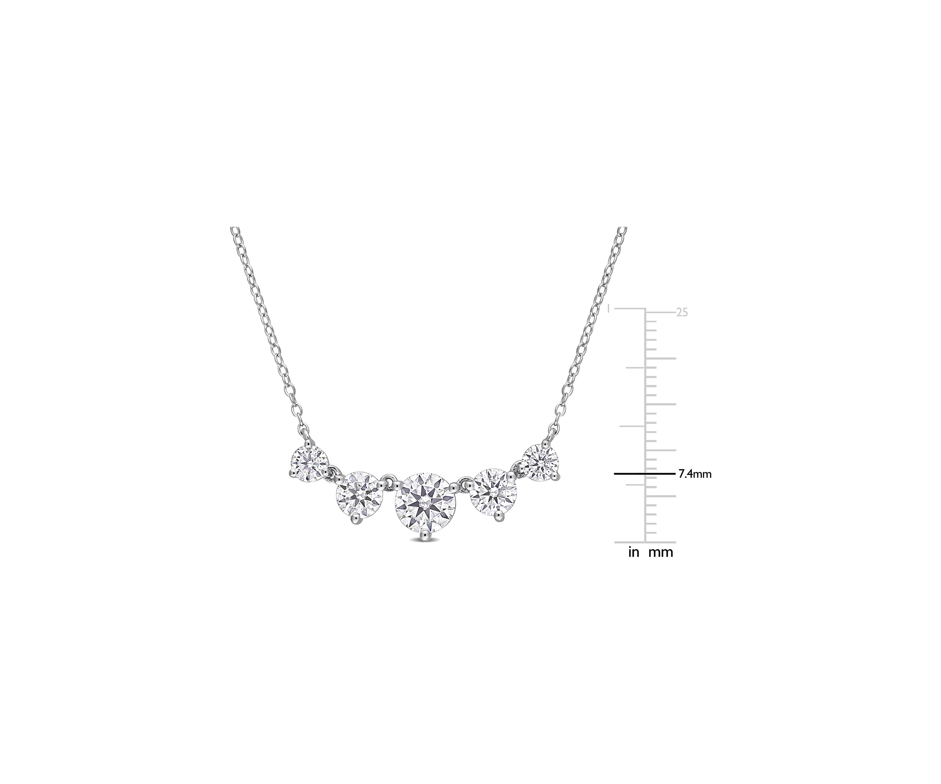 2.5 ct. t.w. Created Moissanite Heart Necklace in Sterling Silver