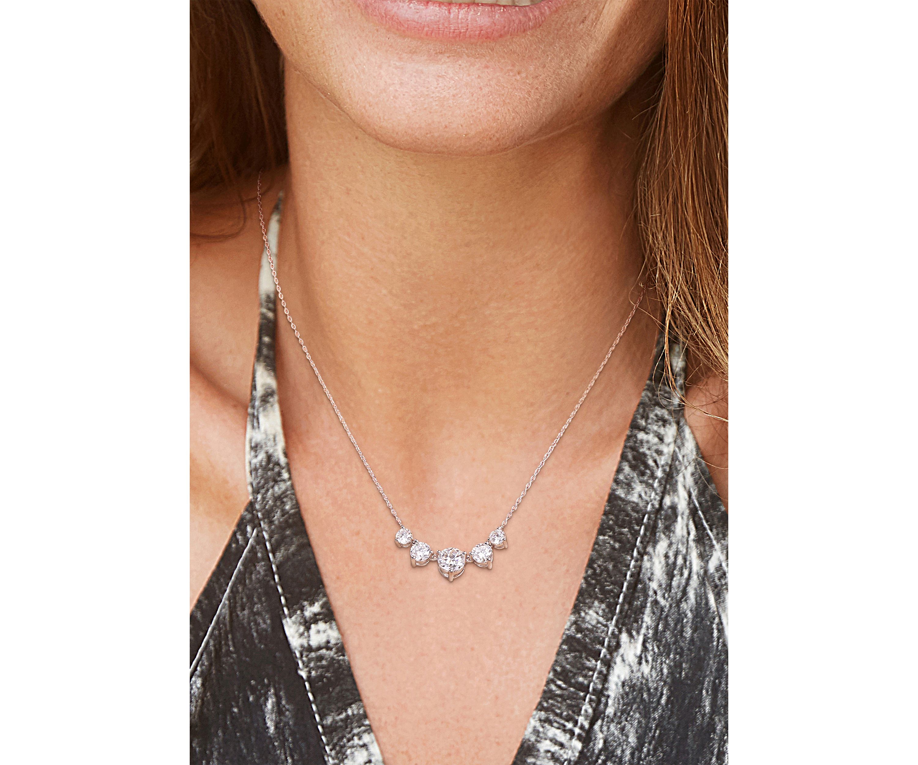 2.5 ct. t.w. Created Moissanite Heart Necklace in Sterling Silver