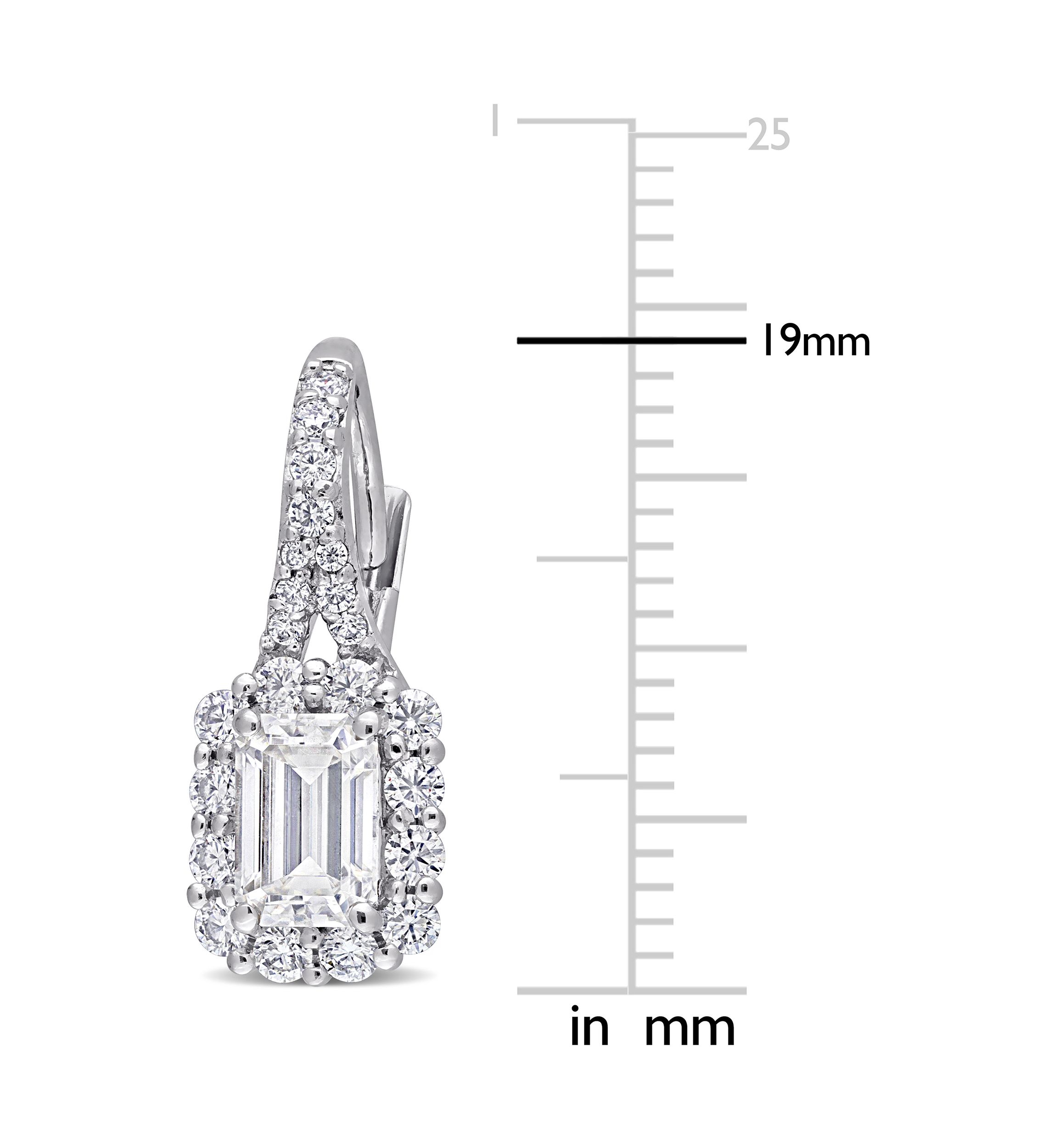 1.62 ct. t.w. Created Moissanite Halo Earrings in Sterling Silver