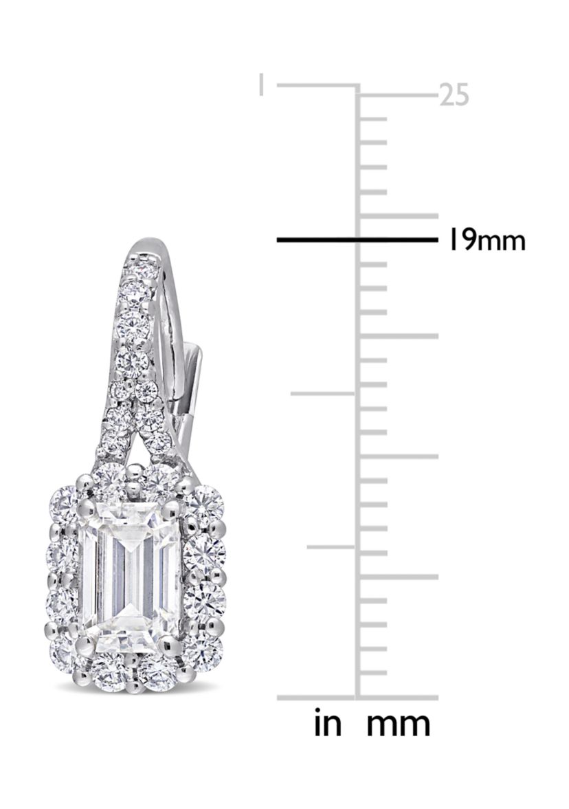 1.62 ct. t.w. Created Moissanite Halo Earrings in Sterling Silver