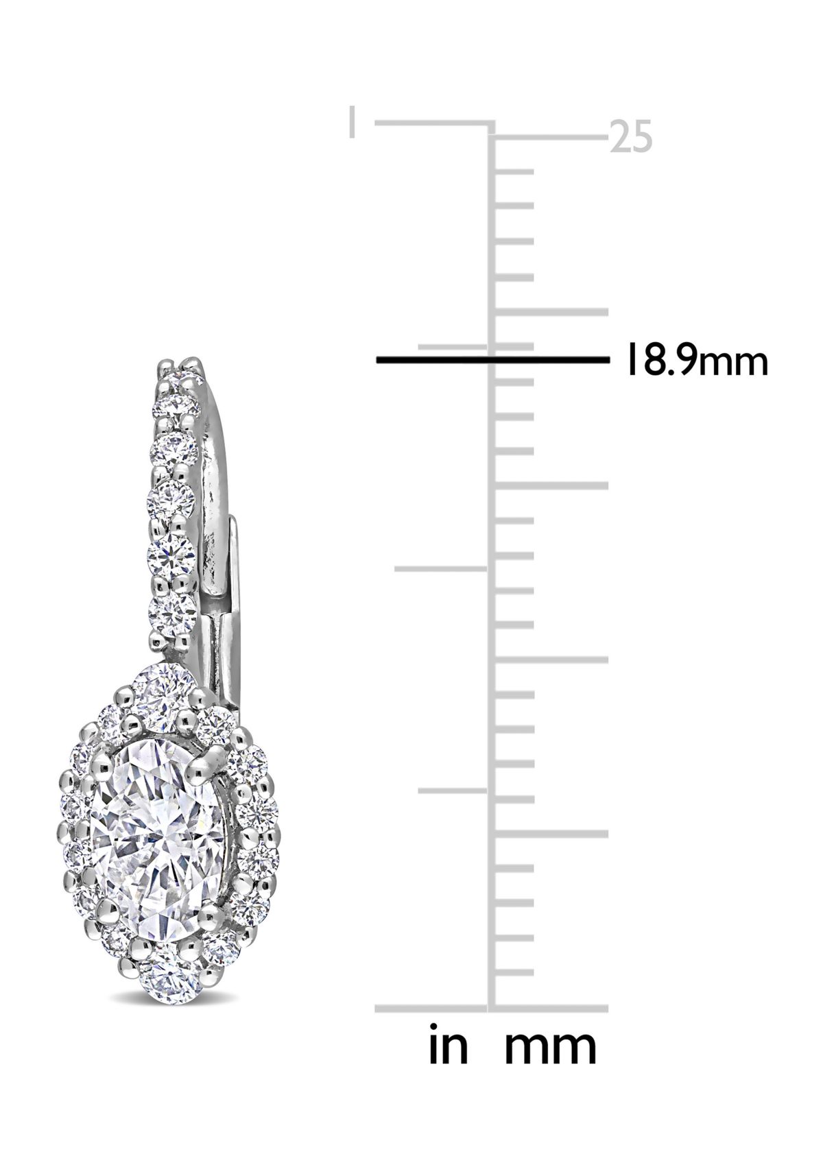 1.5 ct. t.w. Created Moissanite Oval Halo Earrings in Sterling Silver