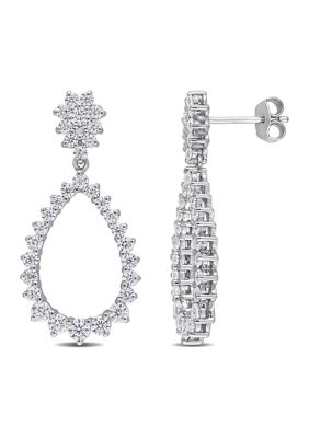 Belk & Co 2.2 ct. t.w. Created Moissanite Teardrop Dangle Earrings in Sterling Silver