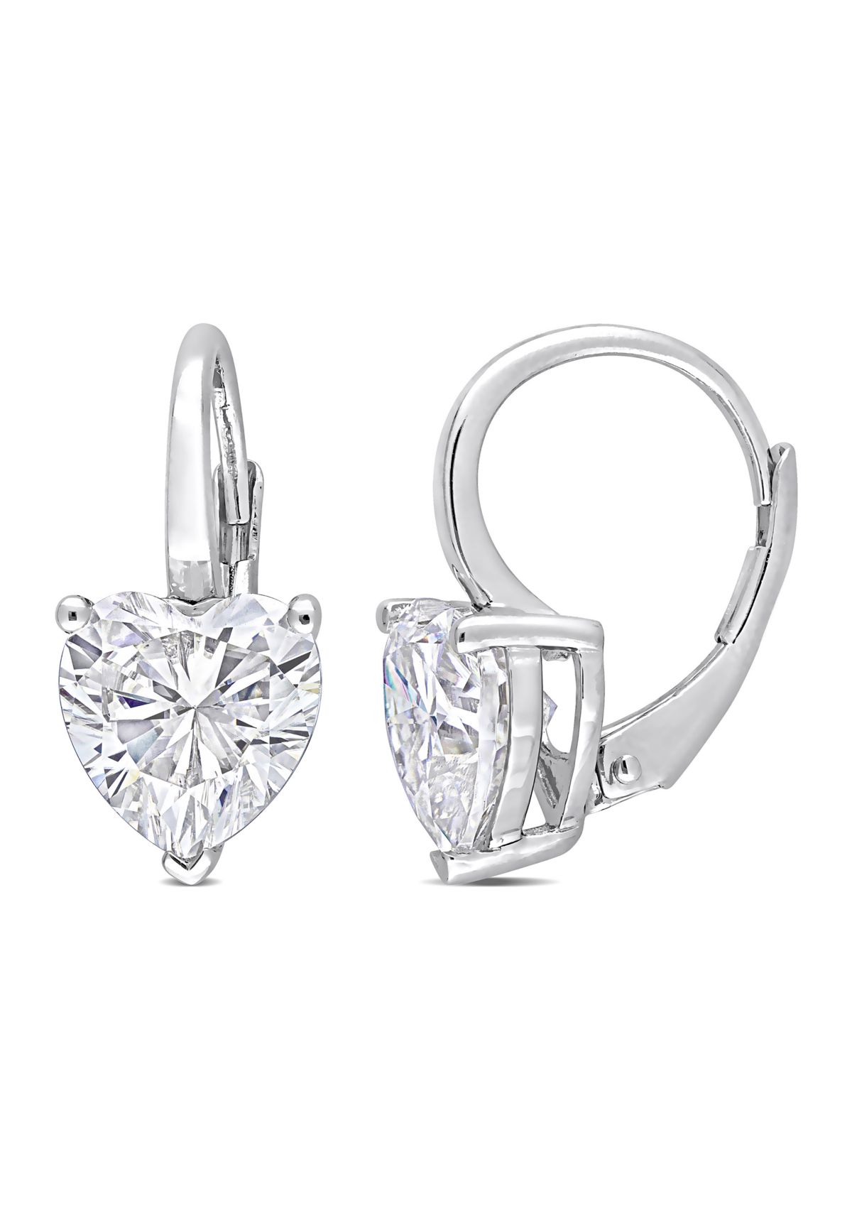 4 ct. t.w. Created Moissanite Heart Drop Earrings in Sterling Silver