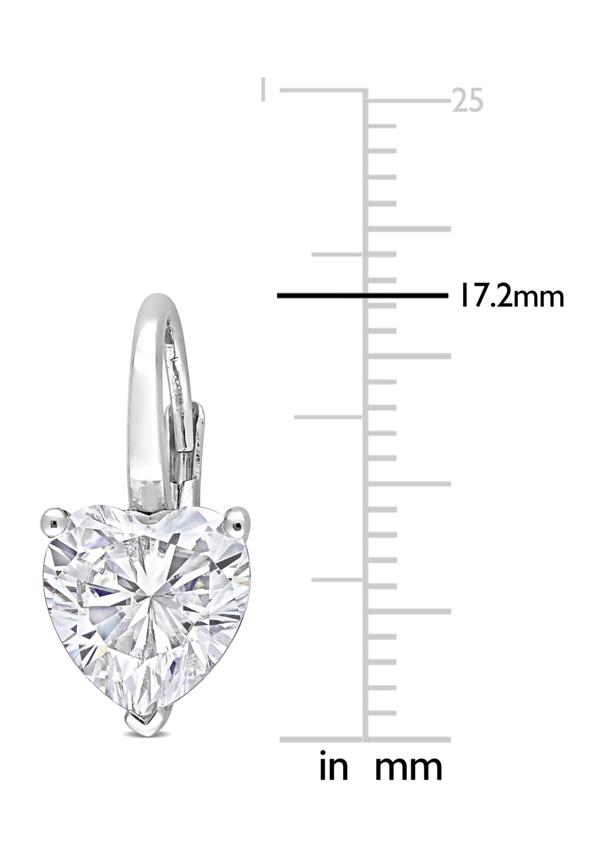 4 ct. t.w. Created Moissanite Heart Drop Earrings in Sterling Silver