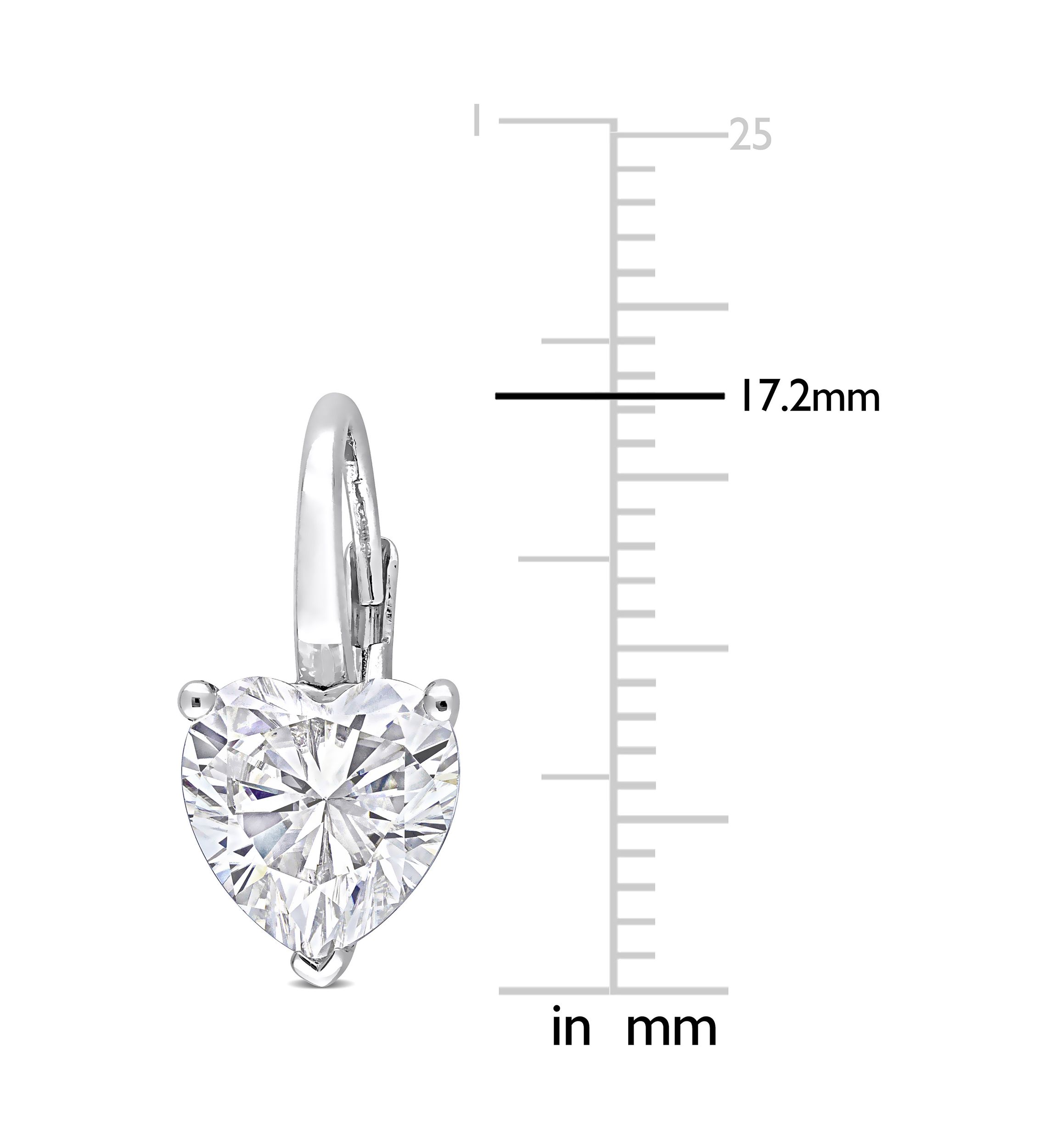 4 ct. t.w. Created Moissanite Heart Drop Earrings in Sterling Silver