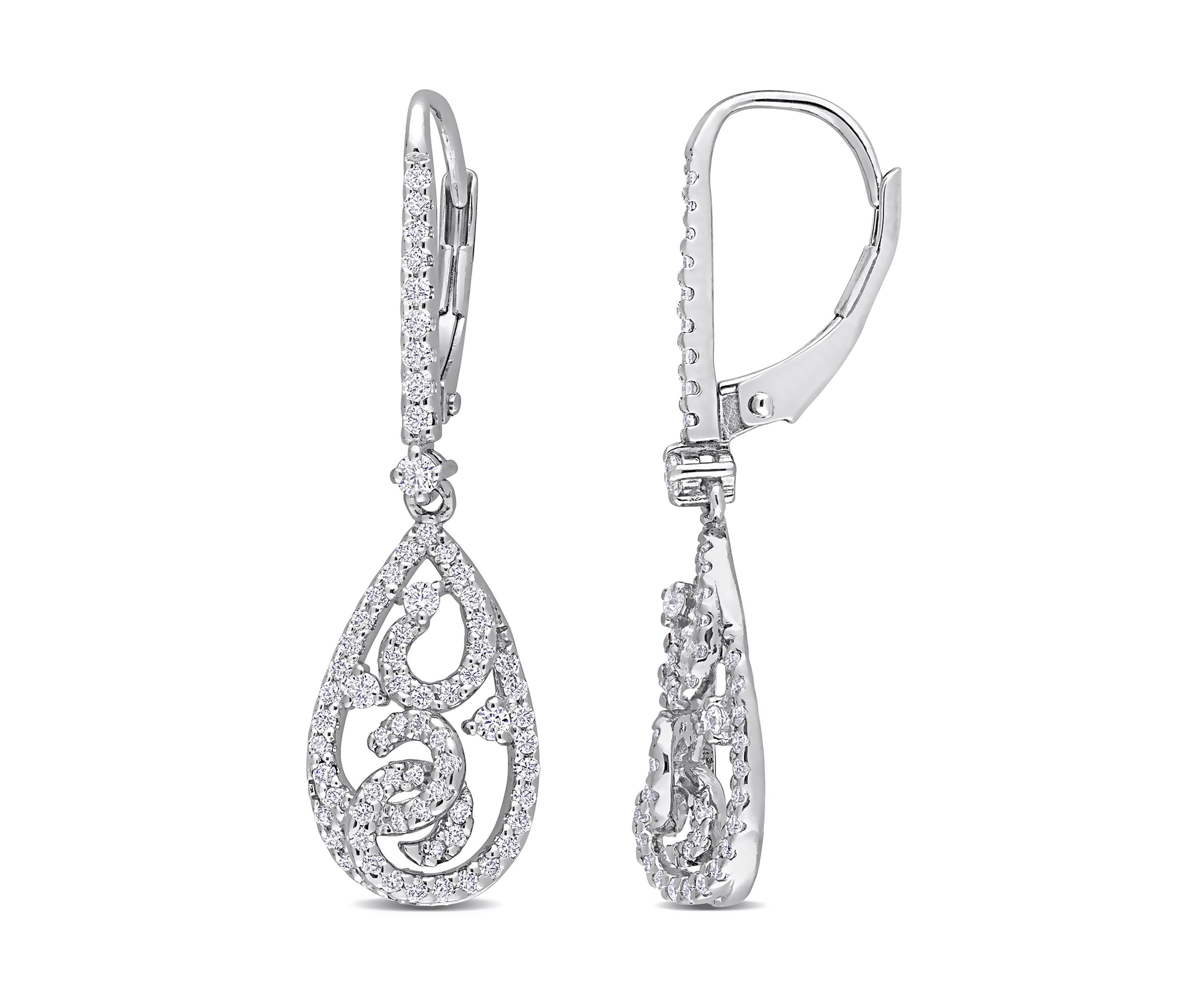 3/4 ct. t.w. Created Moissanite Dangle Earrings in Sterling Silver