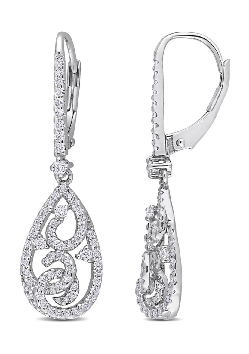3/4 ct. t.w. Created Moissanite Dangle Earrings in Sterling Silver