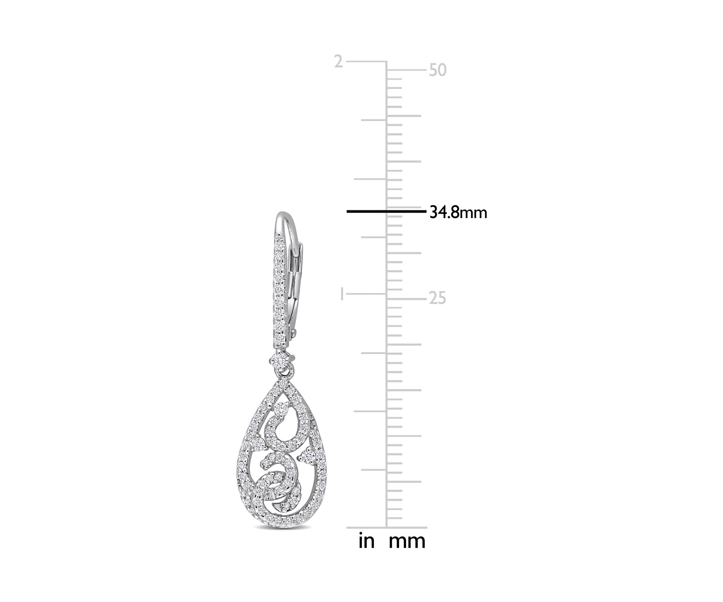 3/4 ct. t.w. Created Moissanite Dangle Earrings in Sterling Silver