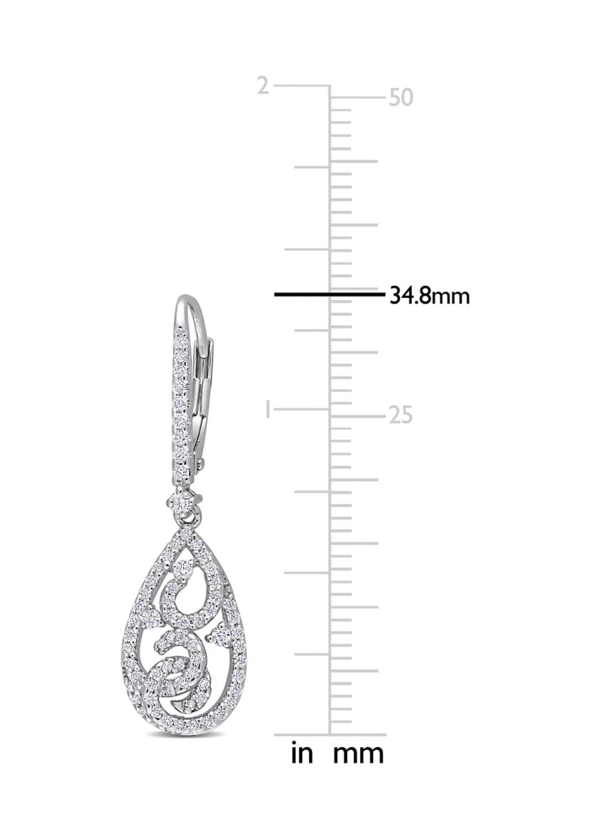 3/4 ct. t.w. Created Moissanite Dangle Earrings in Sterling Silver