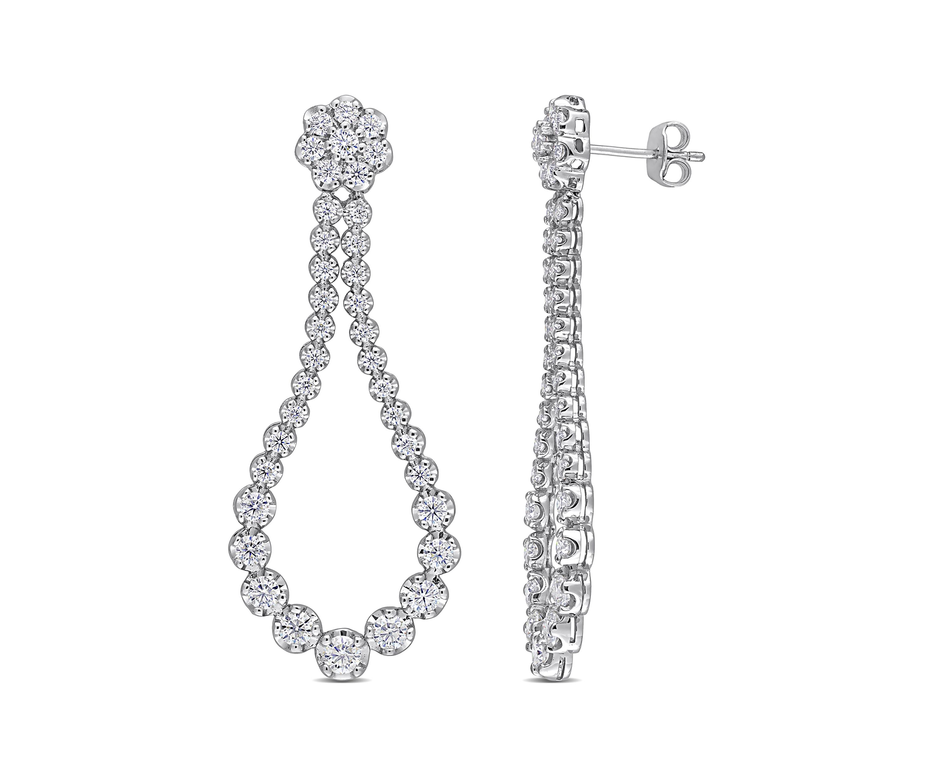 2.75 ct. t.w. Created Moissanite Dangle Earrings in Sterling Silver