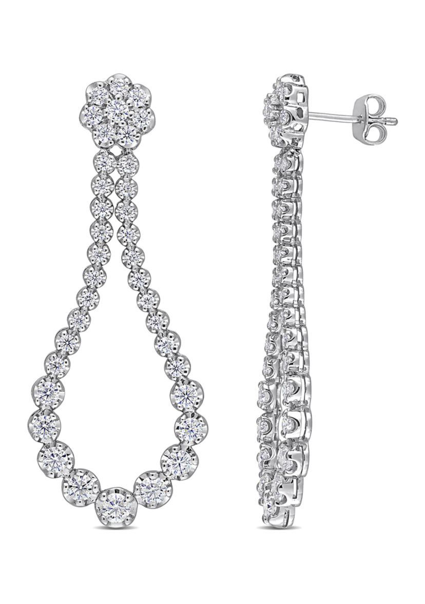 2.75 ct. t.w. Created Moissanite Dangle Earrings in Sterling Silver