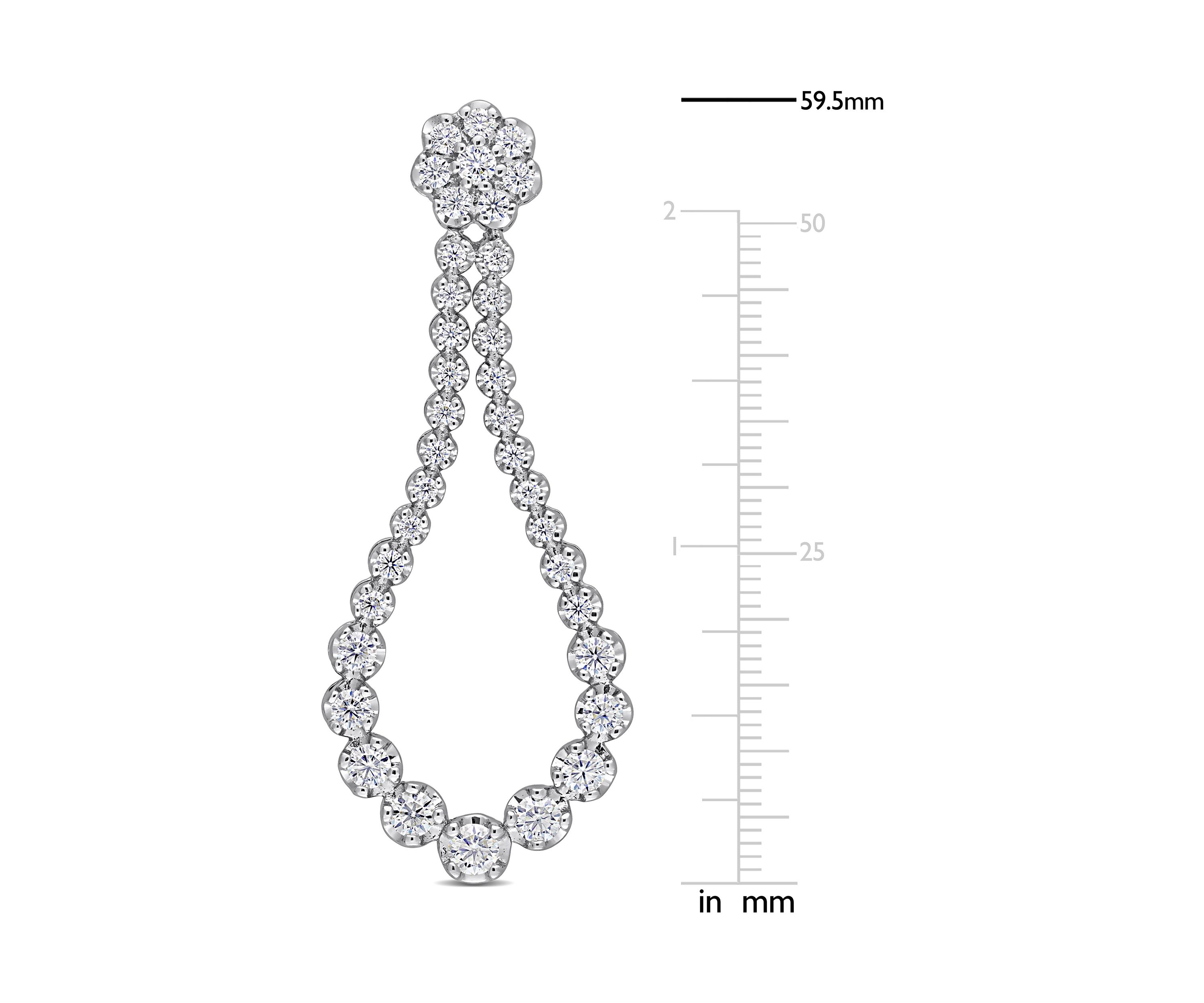 2.75 ct. t.w. Created Moissanite Dangle Earrings in Sterling Silver