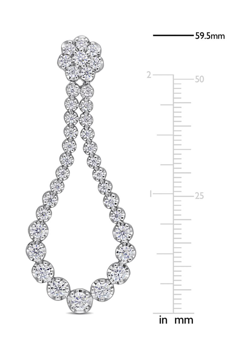 2.75 ct. t.w. Created Moissanite Dangle Earrings in Sterling Silver