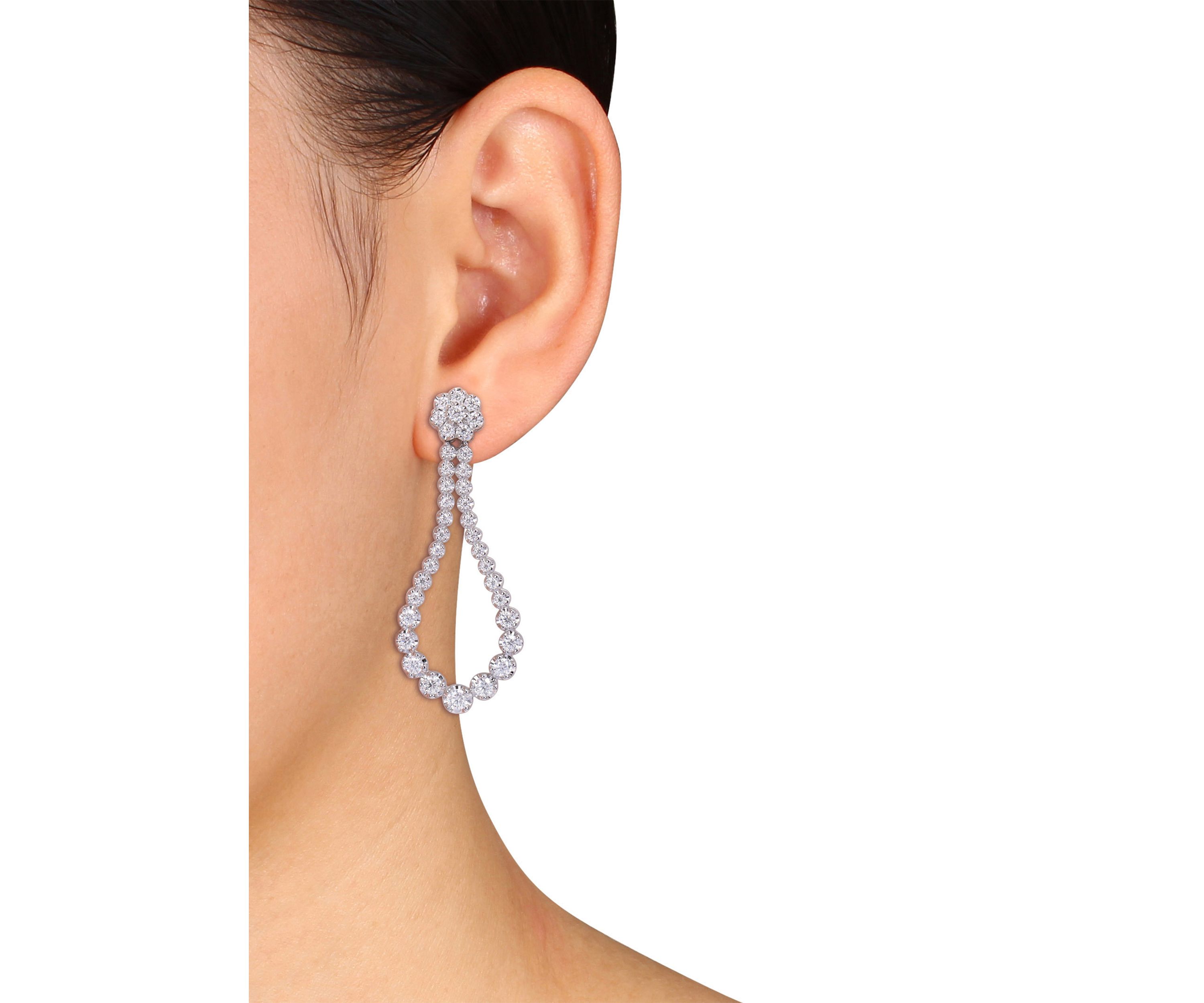 2.75 ct. t.w. Created Moissanite Dangle Earrings in Sterling Silver