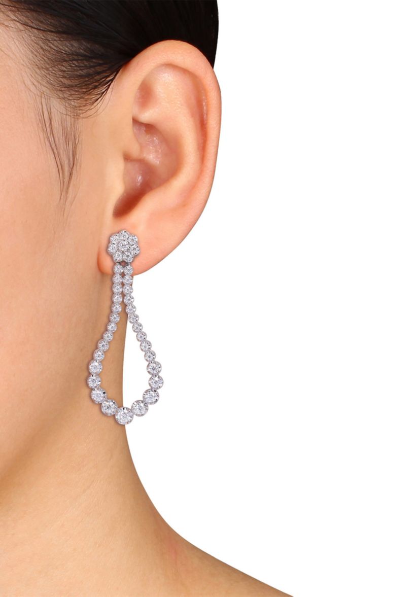 2.75 ct. t.w. Created Moissanite Dangle Earrings in Sterling Silver