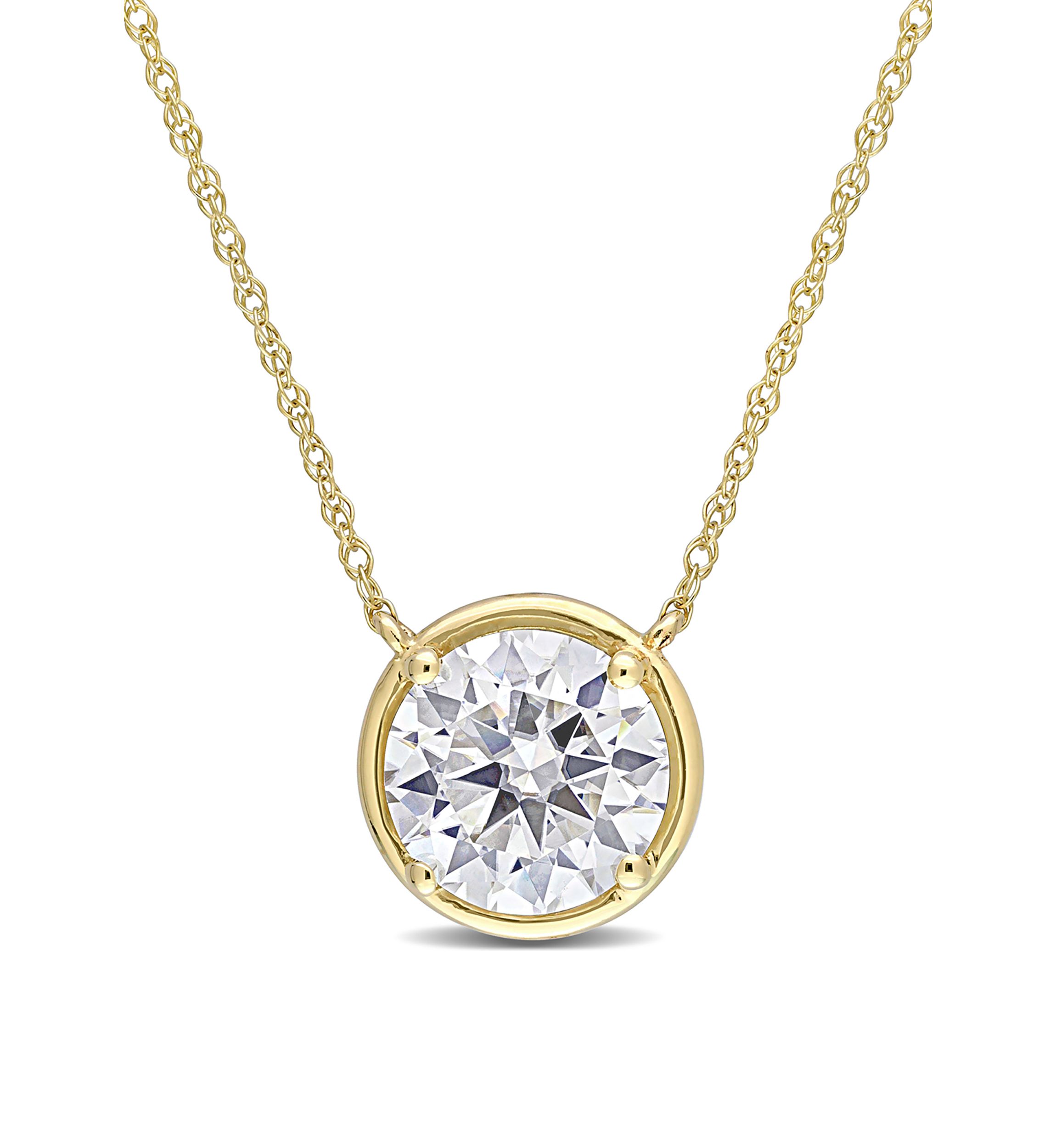 2 ct. t.w. Created Moissanite Circular Necklace in 10k Yellow Gold