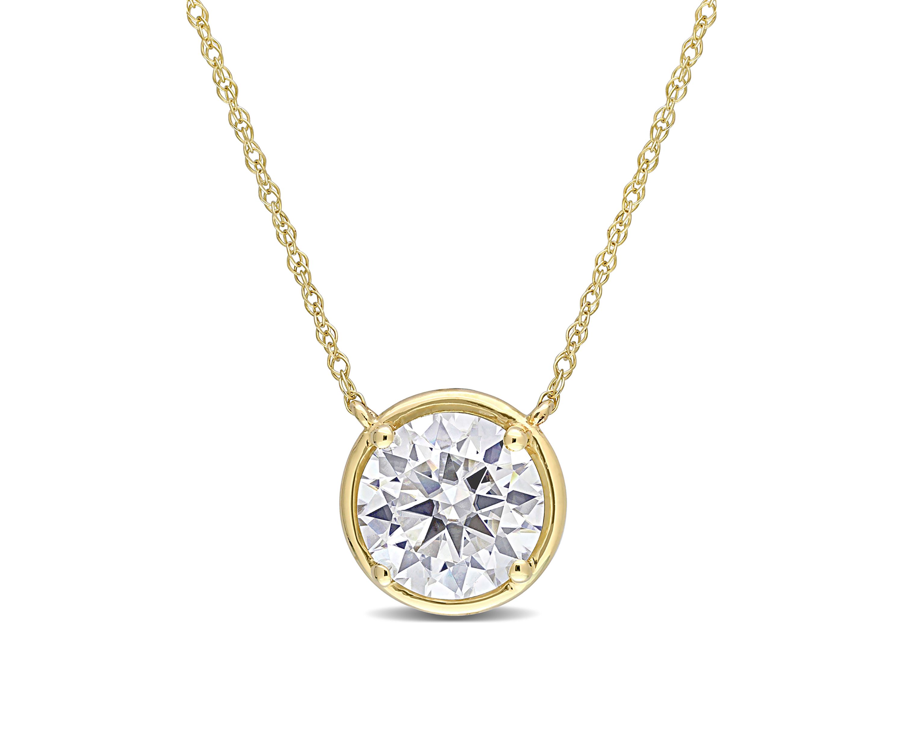 2 ct. t.w. Created Moissanite Circular Necklace in 10k Yellow Gold