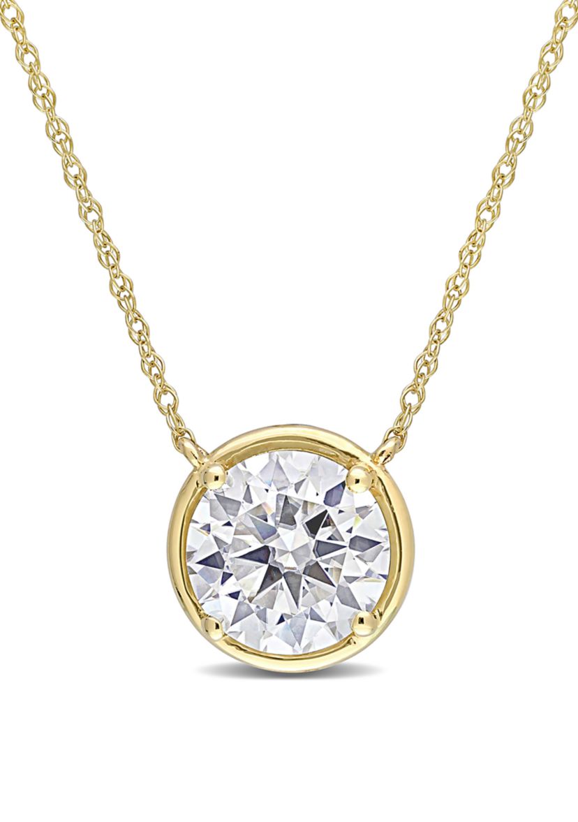 2 ct. t.w. Created Moissanite Circular Necklace in 10k Yellow Gold