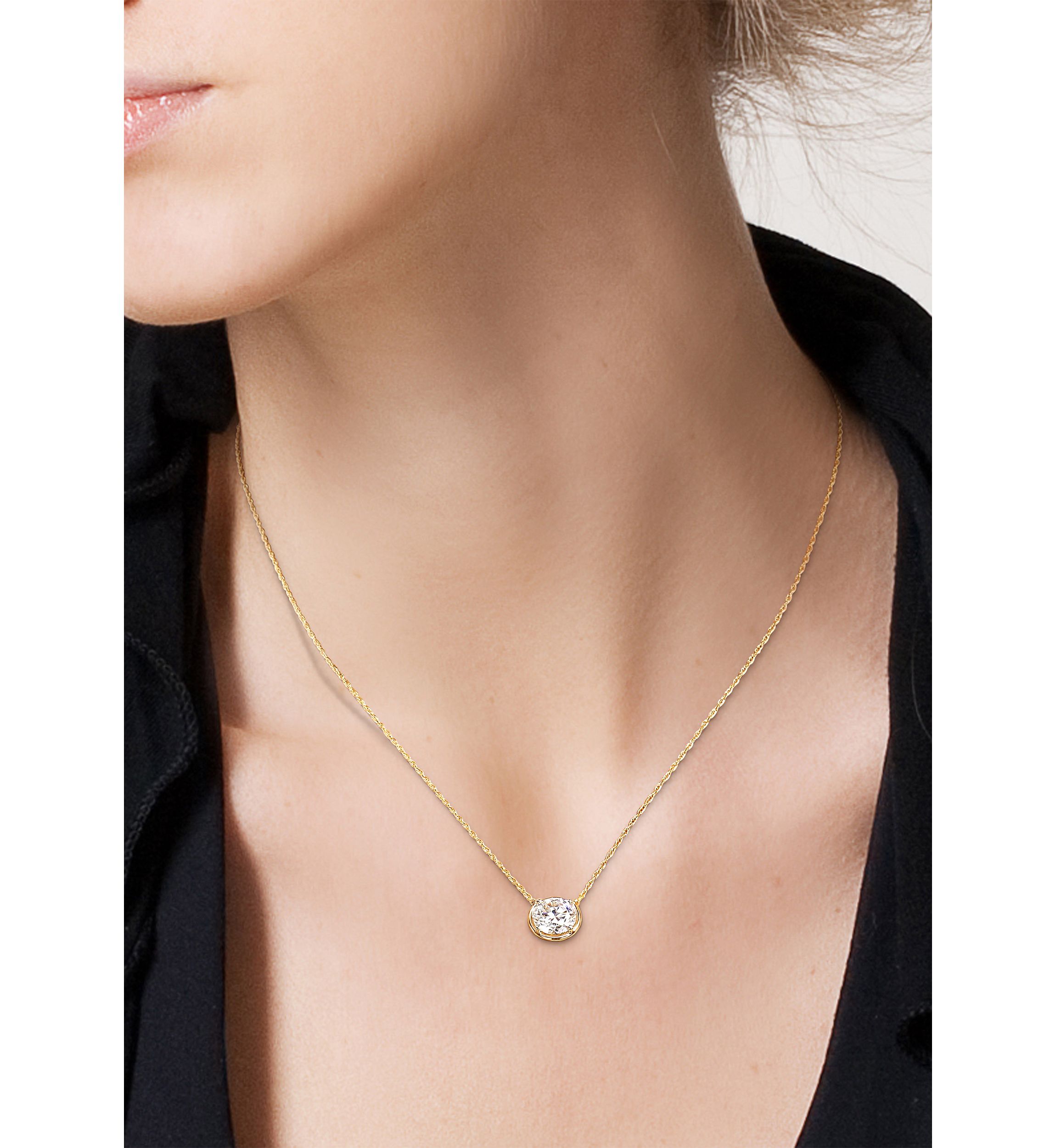 2 ct. t.w. Created Moissanite Circular Necklace in 10k Yellow Gold