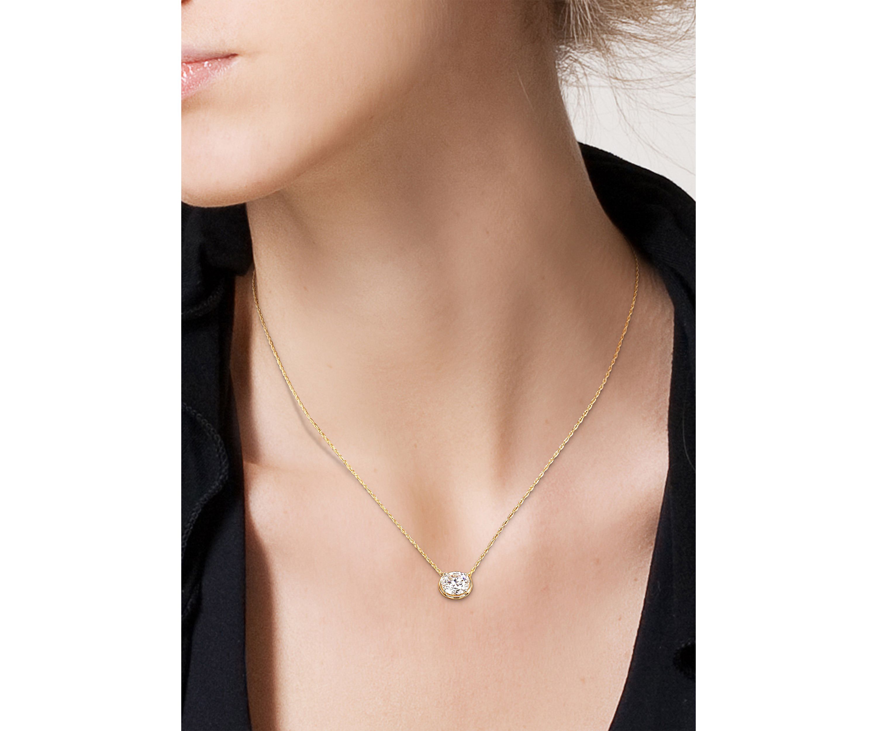 2 ct. t.w. Created Moissanite Circular Necklace in 10k Yellow Gold