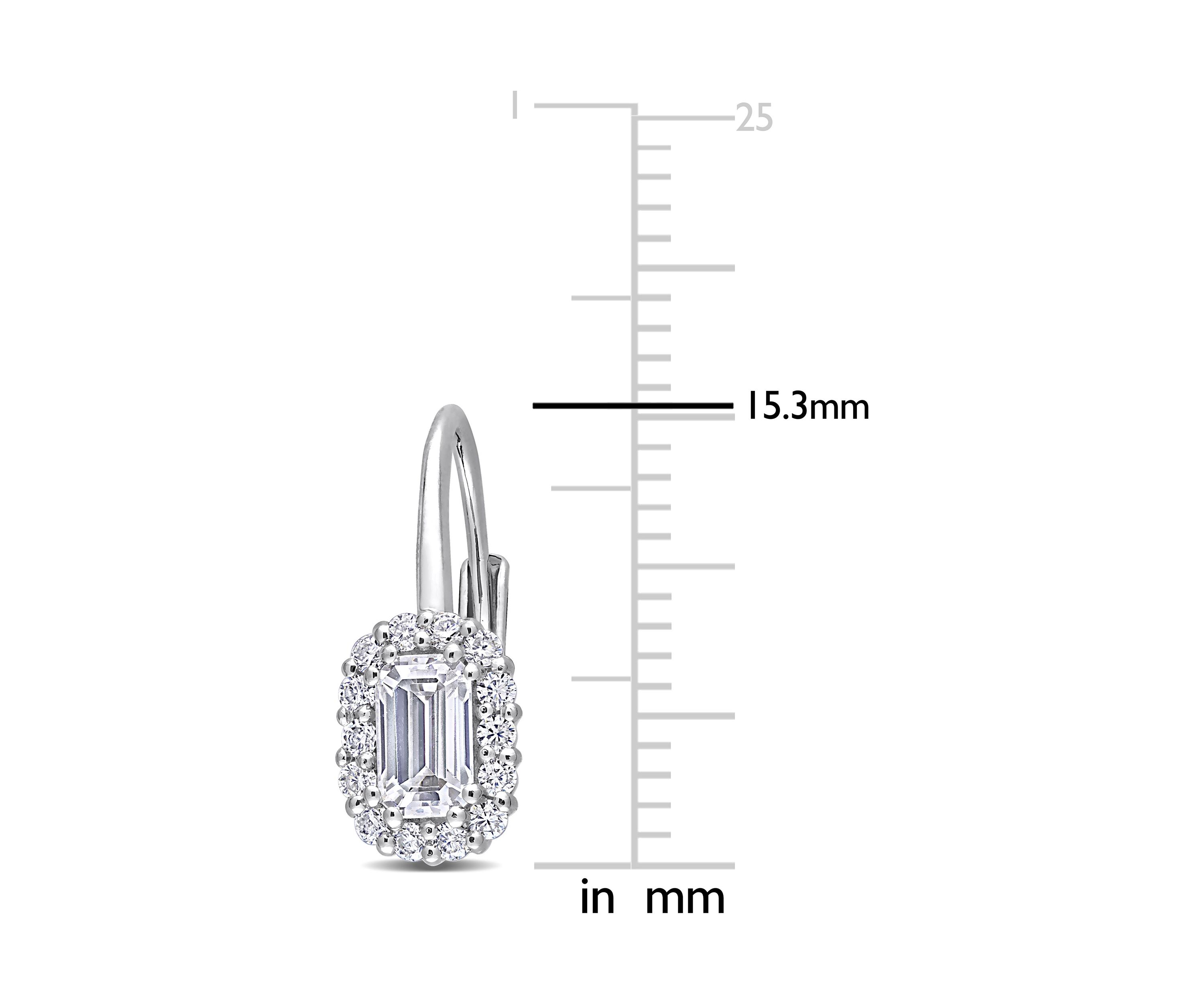 3/4 ct. t.w. Created Moissanite Halo Earrings in Sterling Silver
