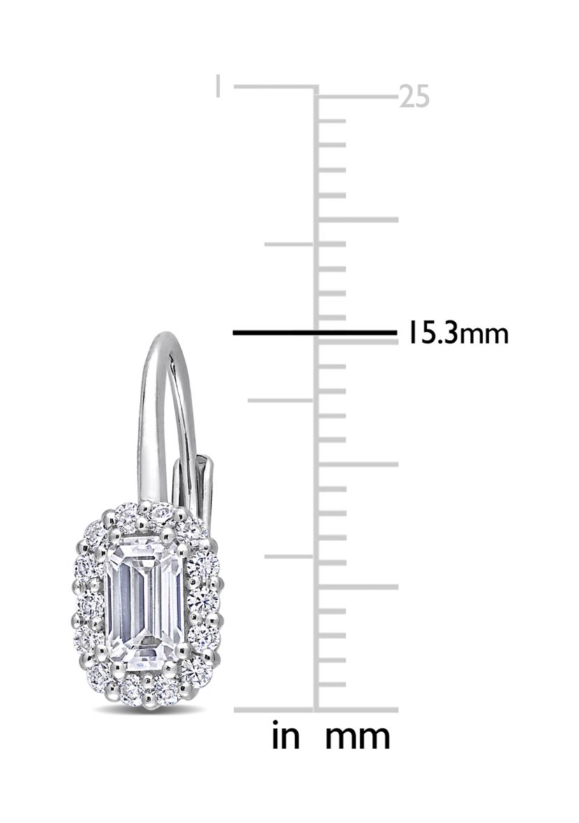 3/4 ct. t.w. Created Moissanite Halo Earrings in Sterling Silver